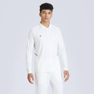 Men's Cricket Polo CP 500 White Full Sleeve