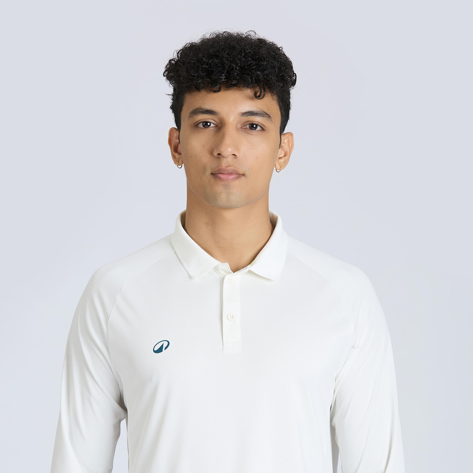 Men's Cricket Polo CP 500 White Full Sleeve