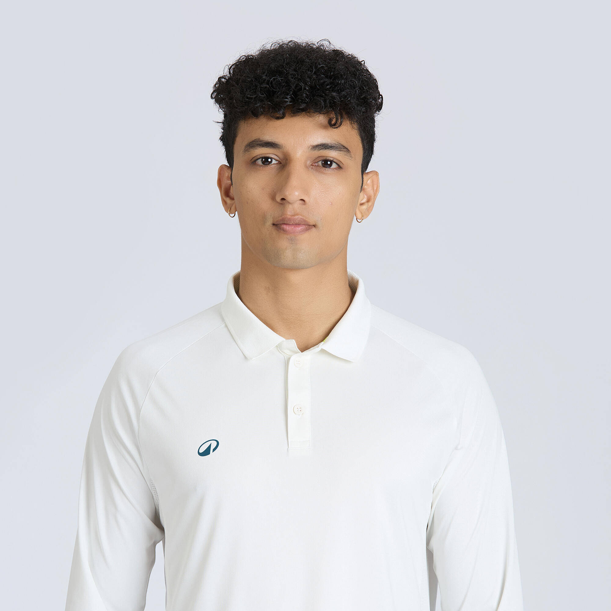Men's Cricket Polo CP 500 White Full Sleeve -  2