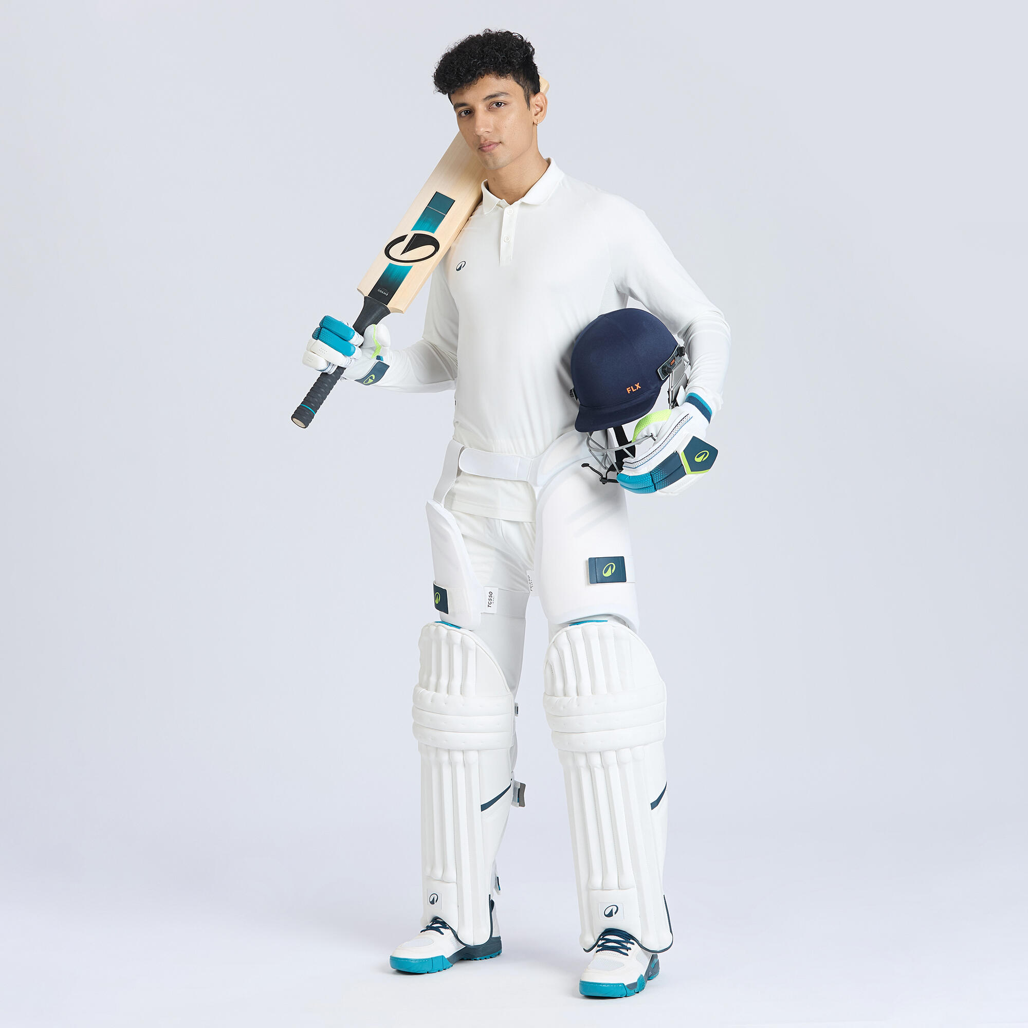 Men's Cricket Polo CP 500 White Full Sleeve