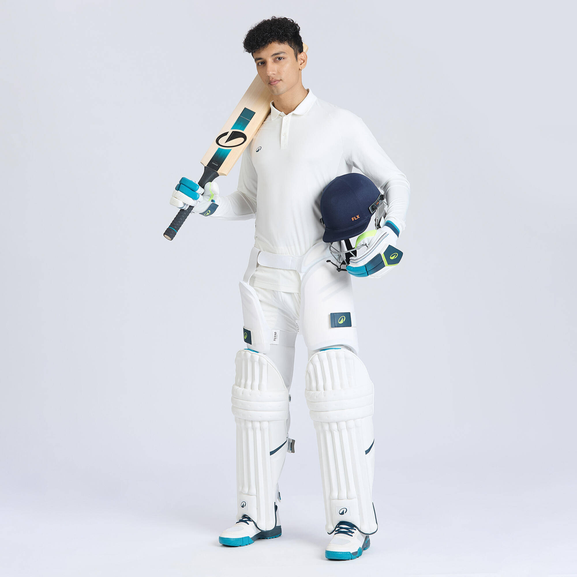 Men's Cricket Polo CP 500 White Full Sleeve -  5