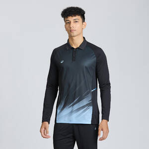 Men's Cricket Polo CP 500 Black Full Sleeve