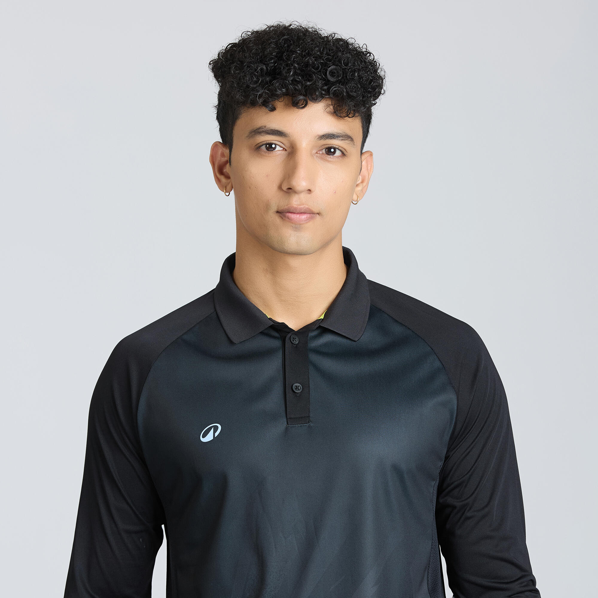 Men's Cricket Polo CP 500 Black Full Sleeve