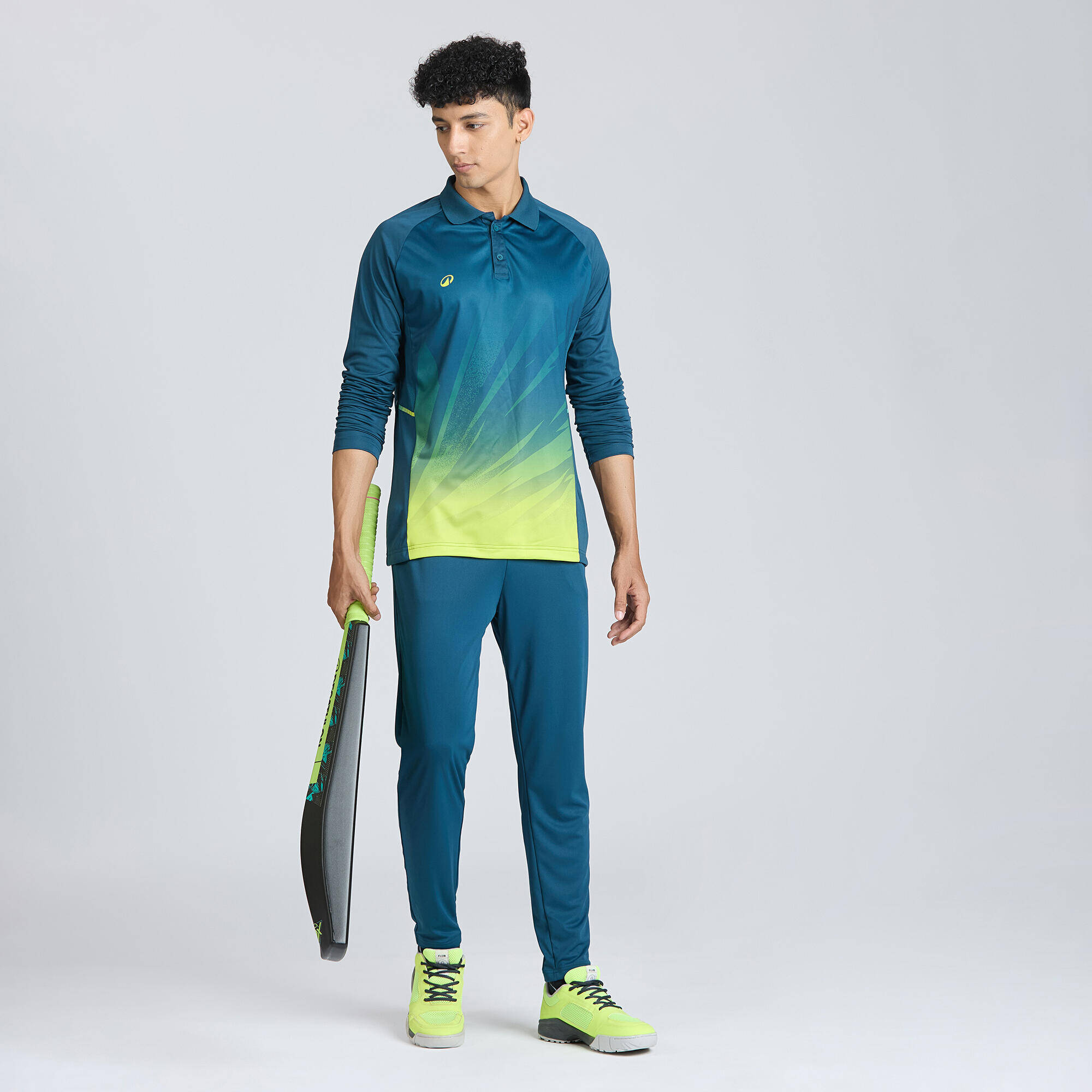 Men Cricket Full Sleeved Polo Tshirt CP500 - Blue -  3