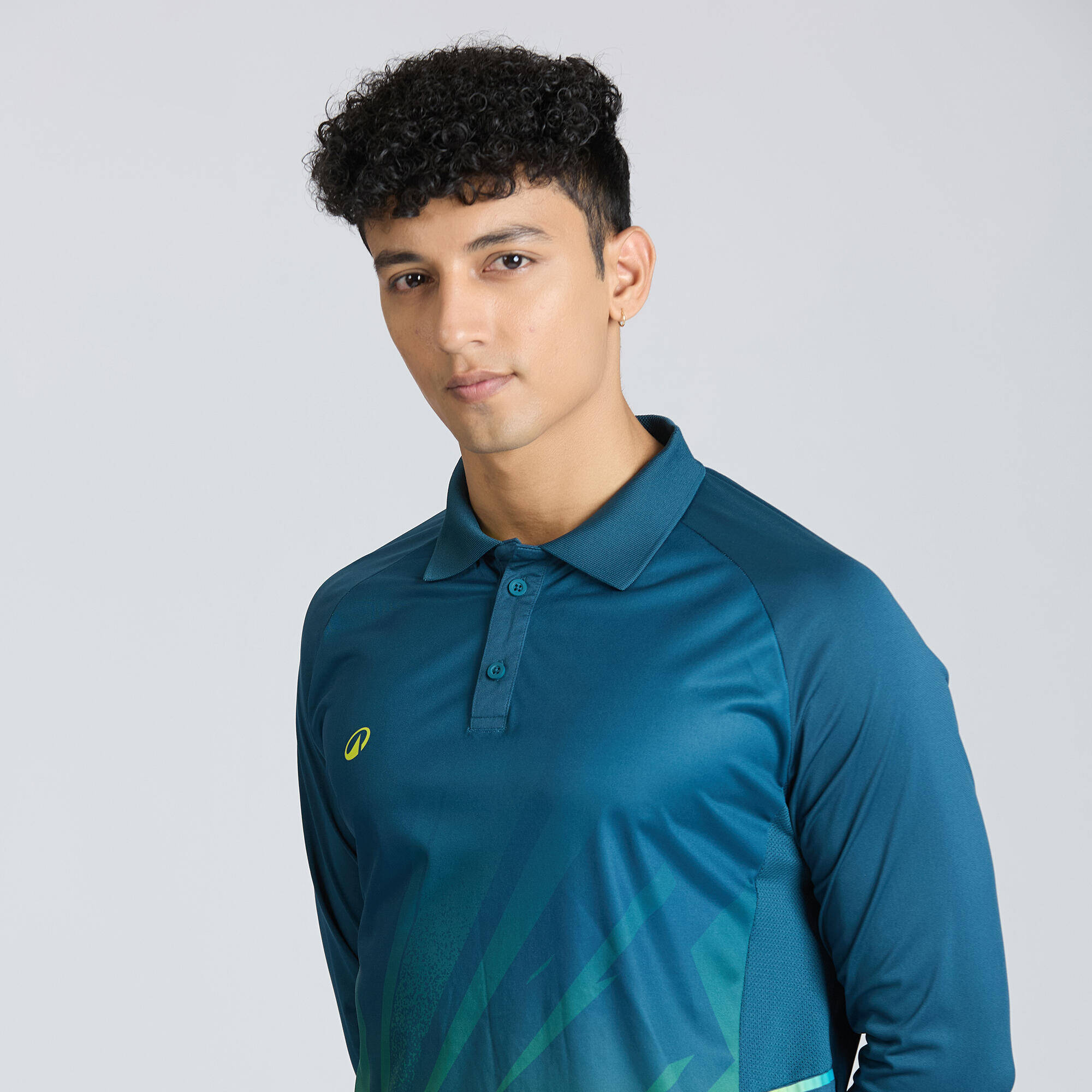 Men Cricket Full Sleeved Polo Tshirt CP500 - Blue -  2