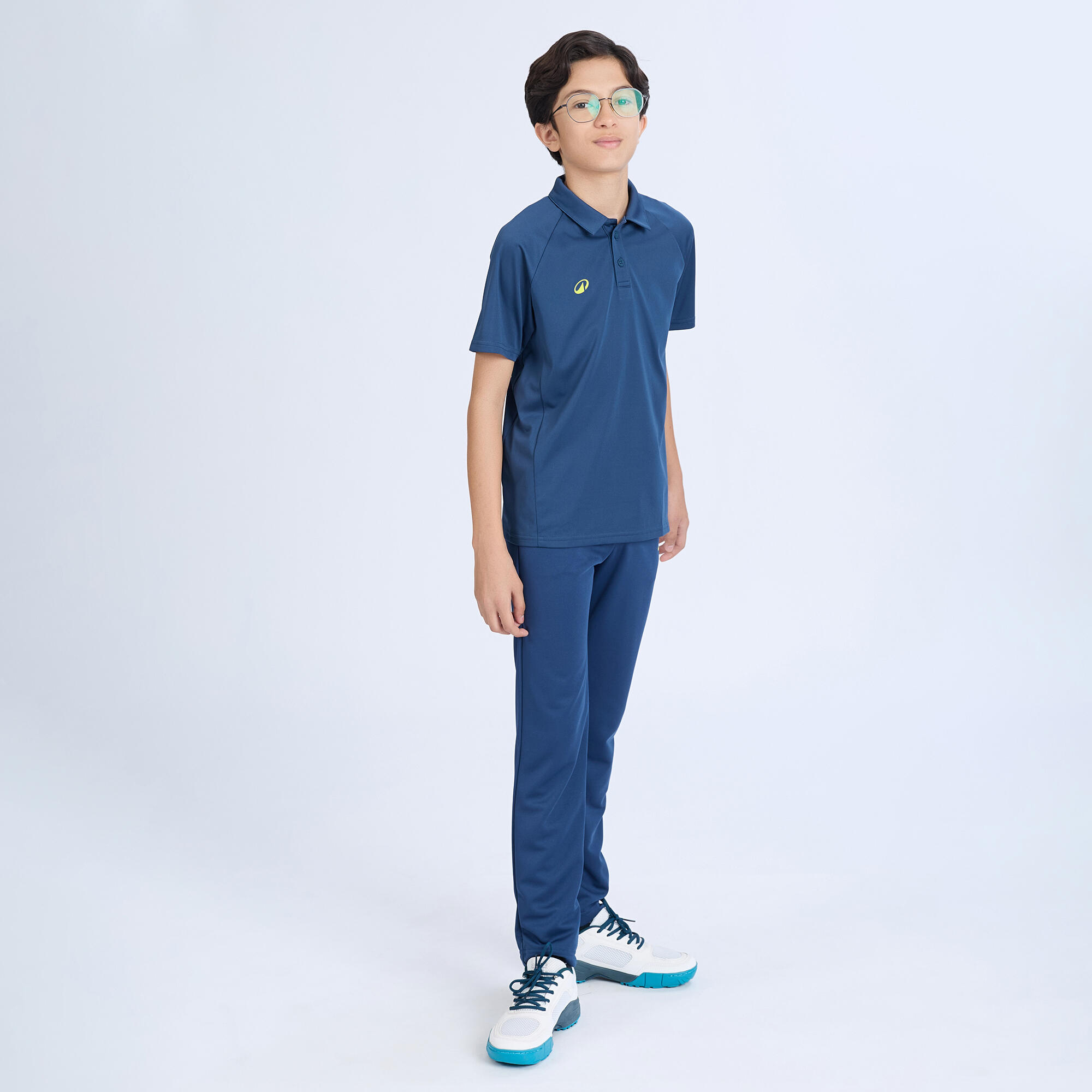 Kids Cricket Short Sleeved Polo Tshirt Soft CP100 - Blue