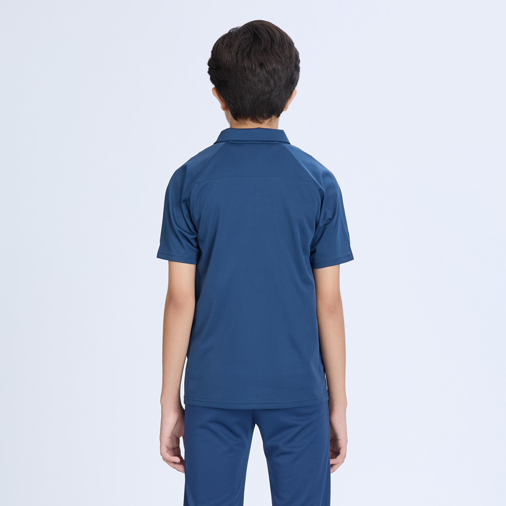 Kids Cricket Short Sleeved Polo Tshirt Soft CP100 - Blue