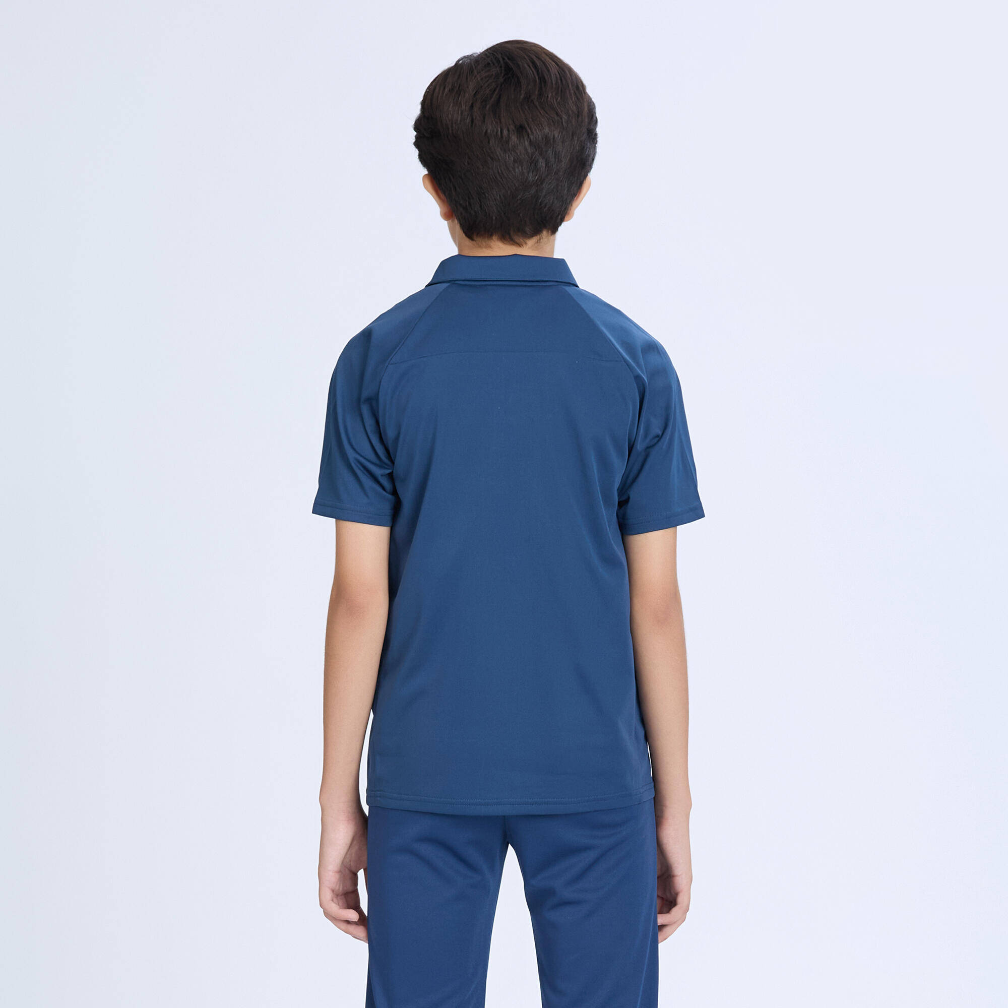 Kids Cricket Short Sleeved Polo Tshirt Soft CP100 - Blue -  2