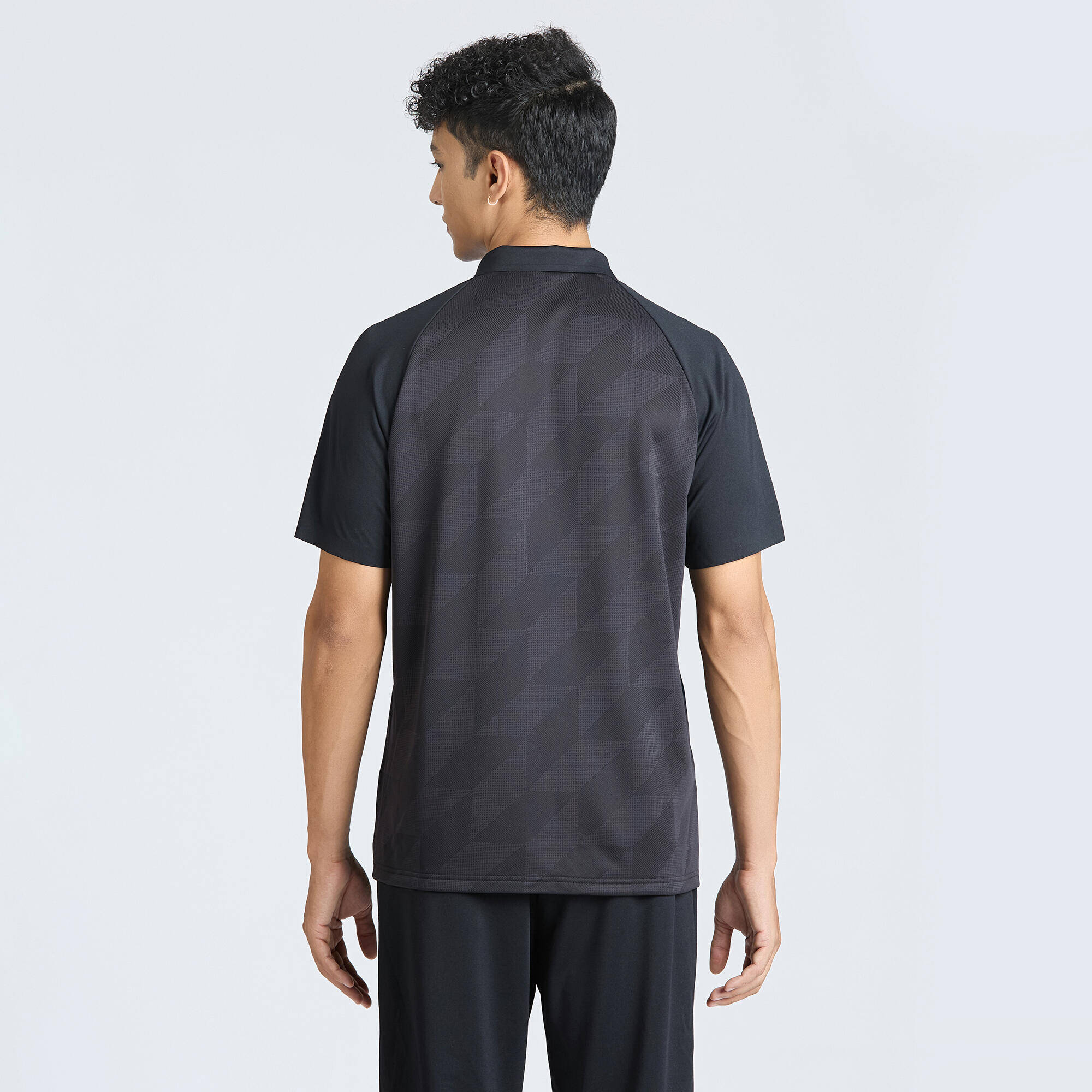 Men Cricket Short Sleeved Polo Shirt Quick Dry CP900 - Black -  4