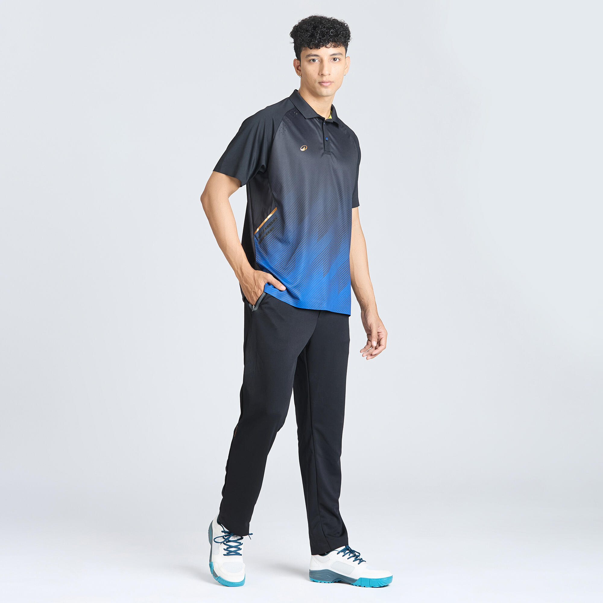 Men Cricket Short Sleeved Polo Shirt Quick Dry CP900 - Black