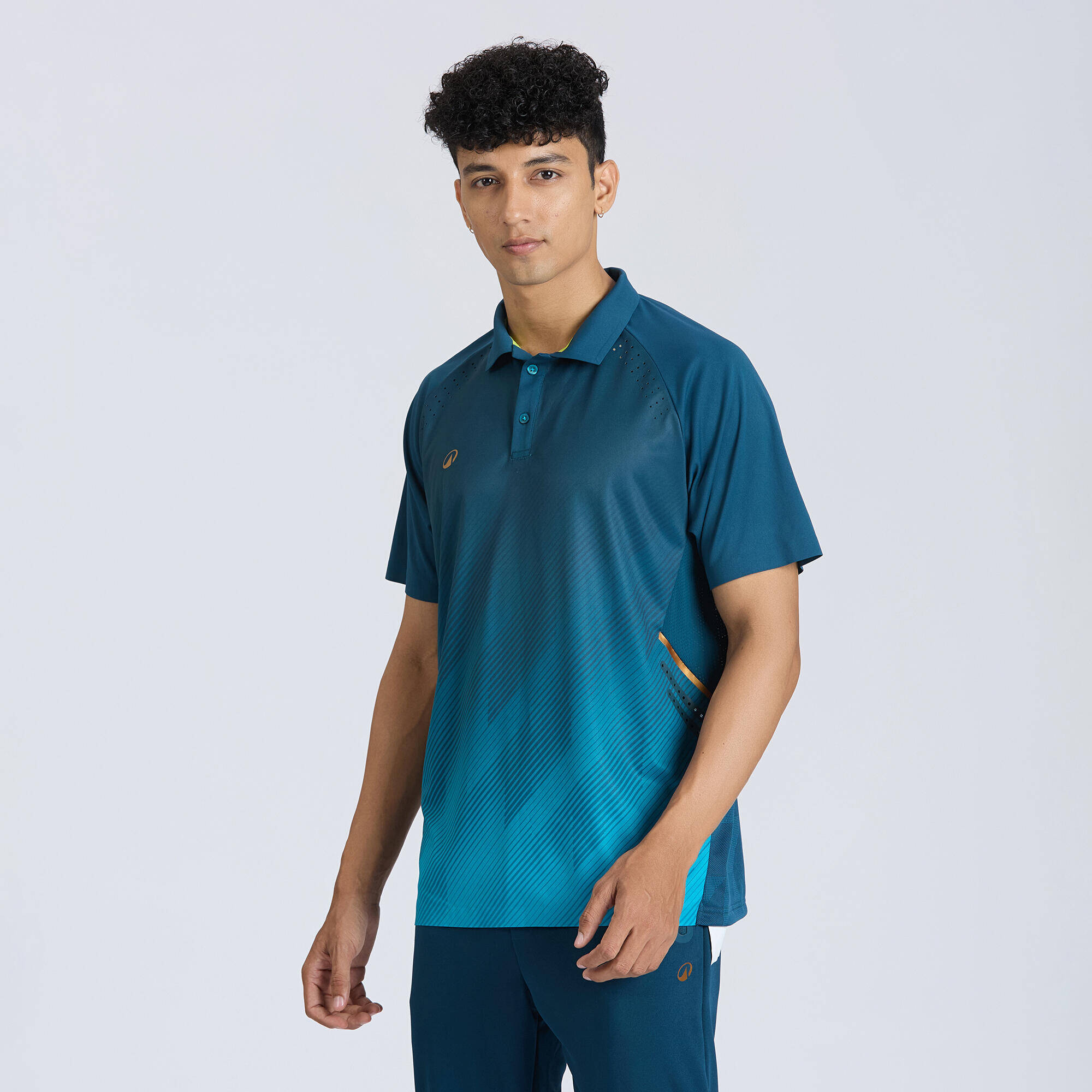 Men Cricket Short Sleeved Polo Shirt Quick Dry CP900 - Turquoise -  1