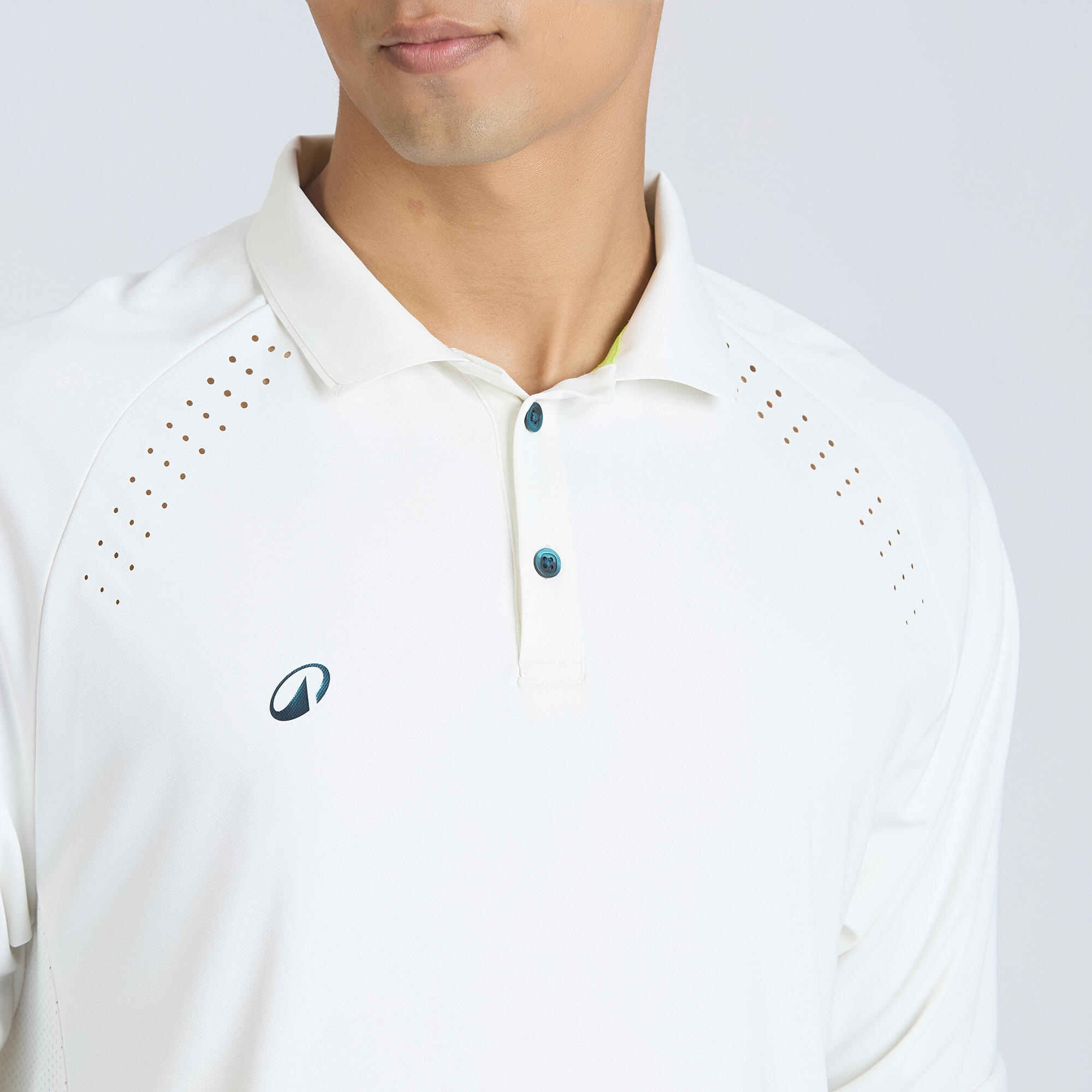 Men Cricket Full Sleeved Polo Tshirt Quick Dry CP900 - White