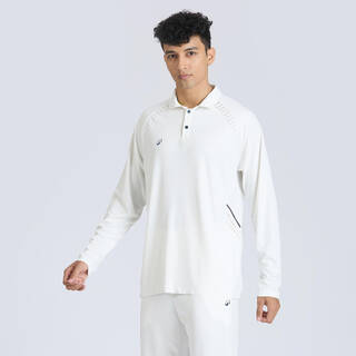 Men Cricket Full Sleeved Polo Tshirt Quick Dry CP900 - White