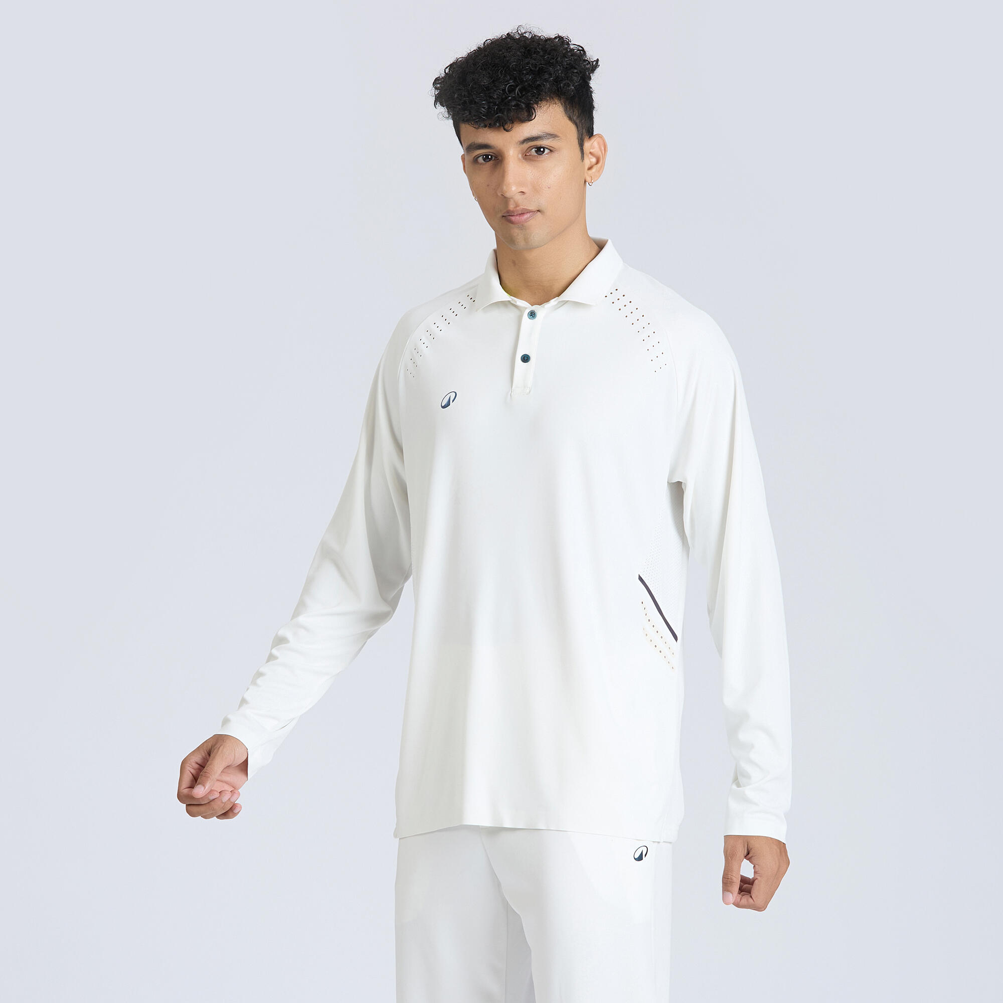 Men Cricket Full Sleeved Polo Tshirt Quick Dry CP900 - White