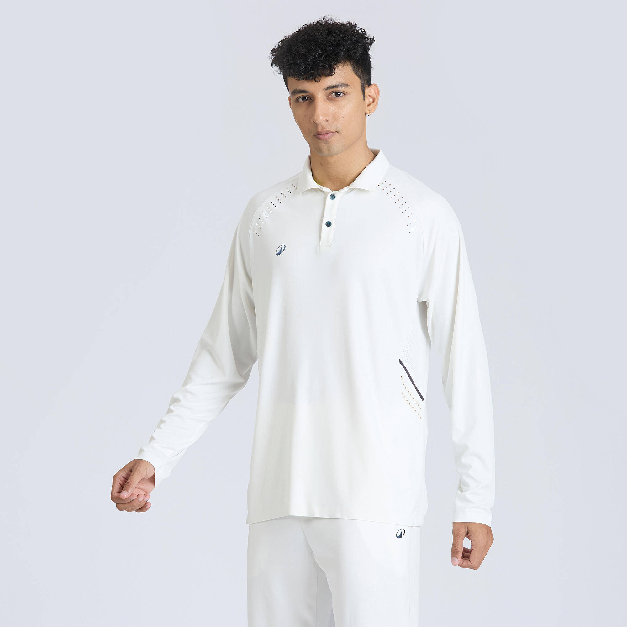 Men Cricket Full Sleeved Polo Tshirt Quick Dry CP900 - White