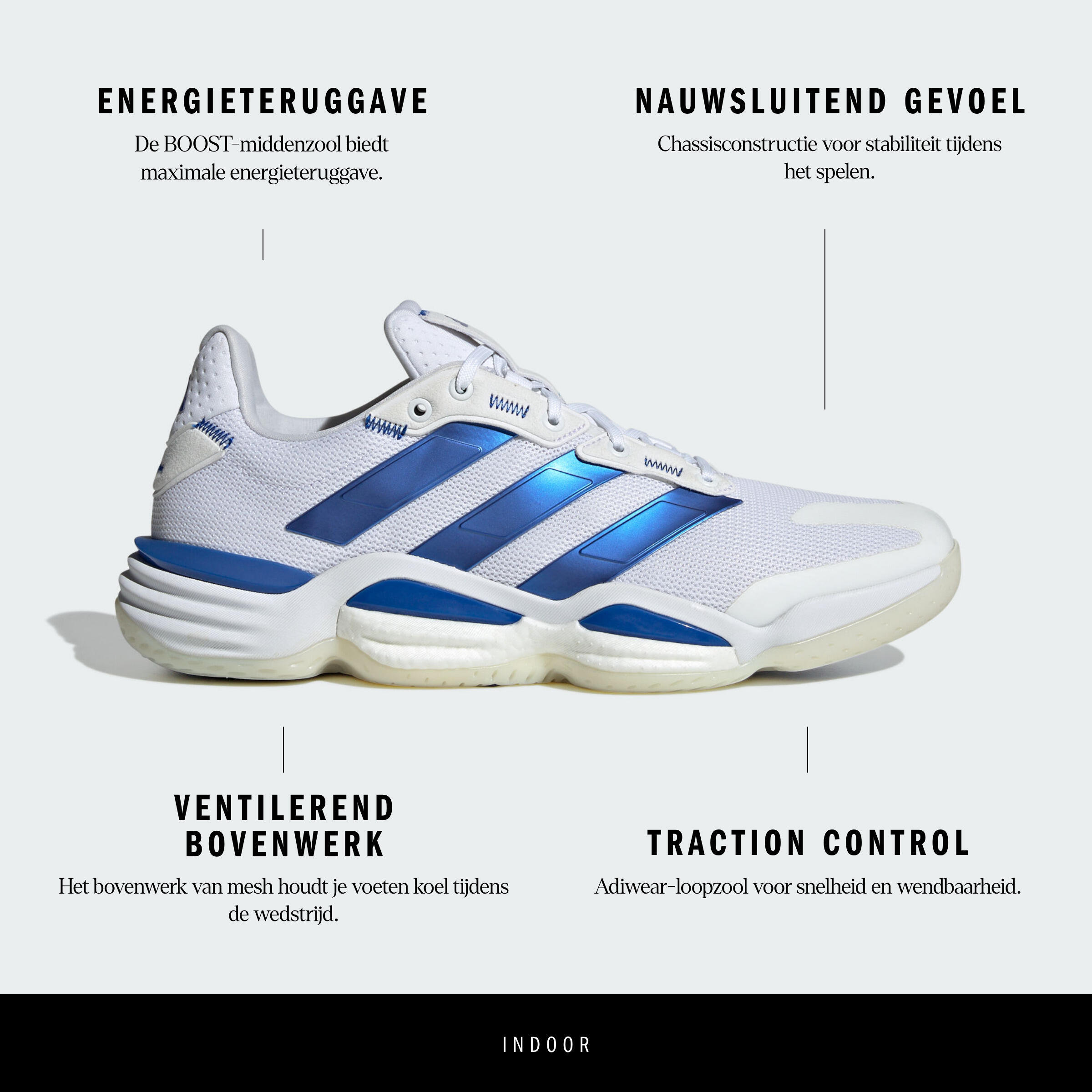 Handbalschoenen voor volwassenen Stabil 16 wit blauw 3/10