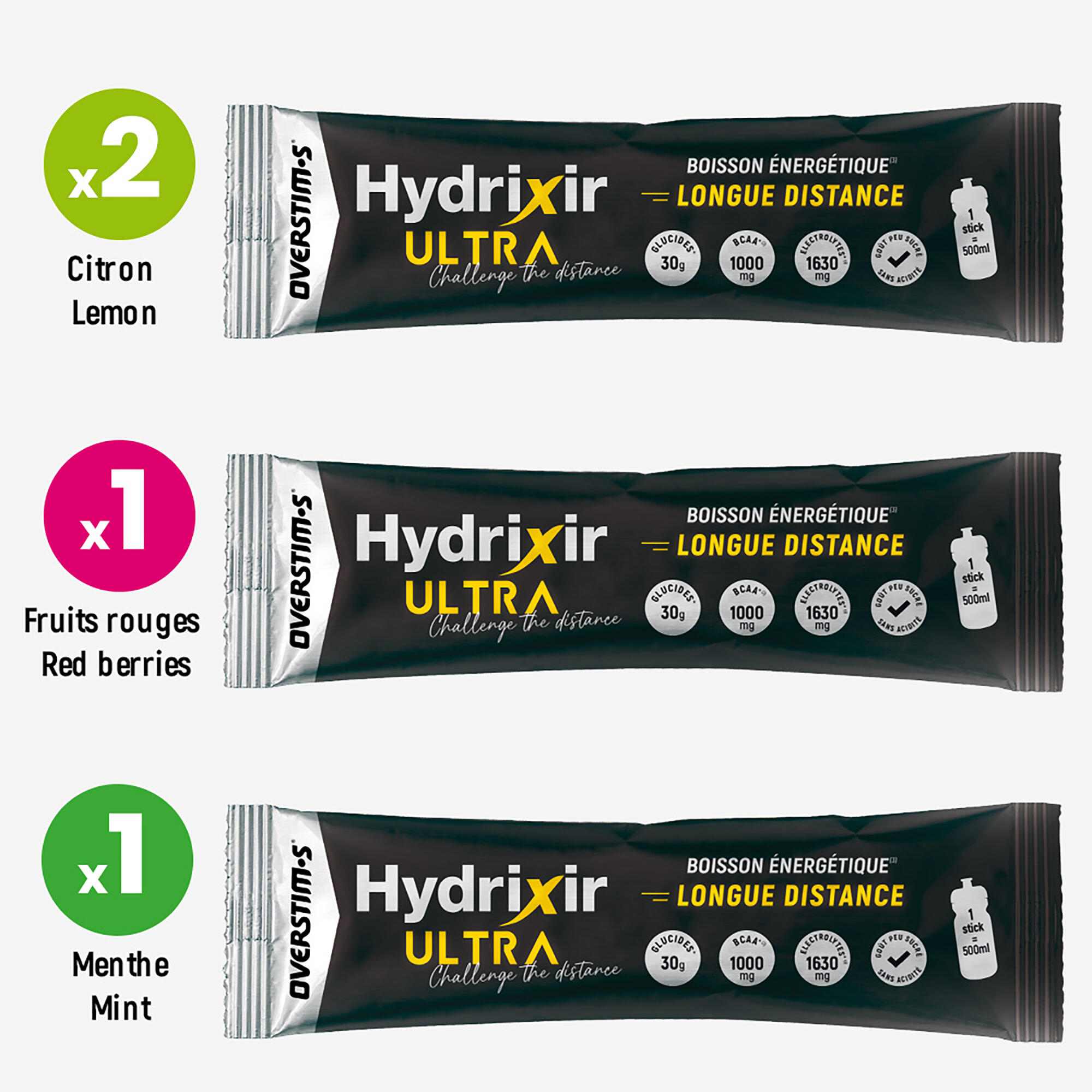 Mix de Boisson énergétique en poudre, Hydrixir Ultra 4 sticks 2/3