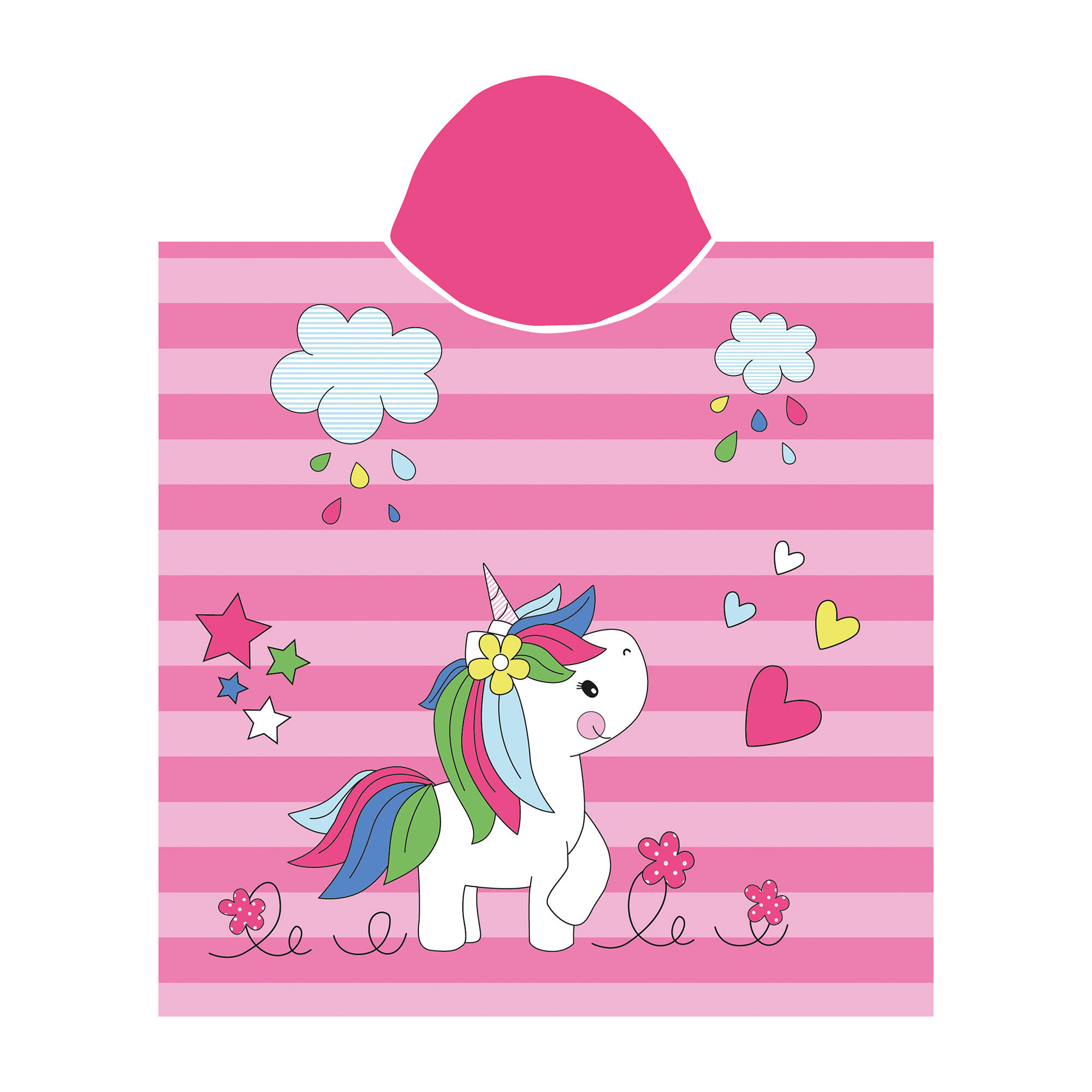 Poncho bambina SUN & SURF UNICORN microfibra azzurro 2/2