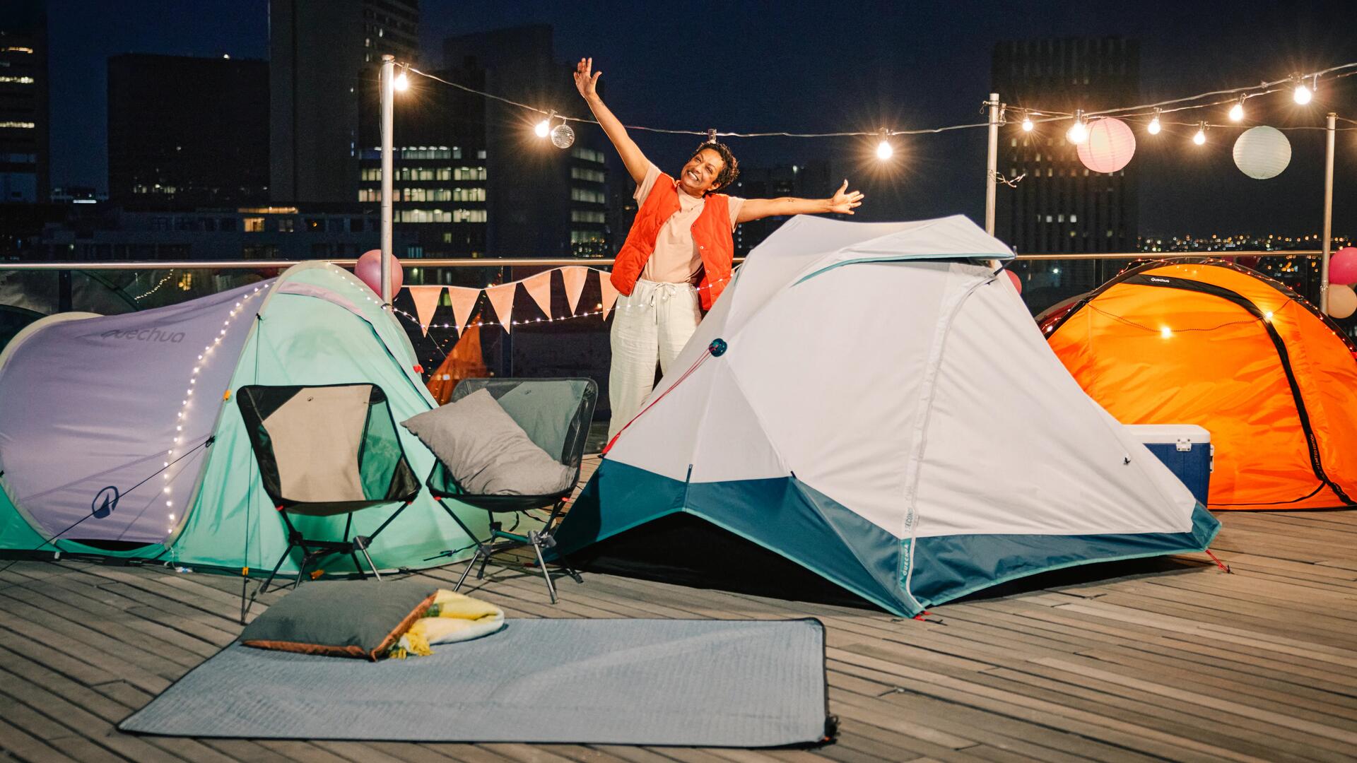 Tente de camping 2 SECONDS | 2 personnes bleu