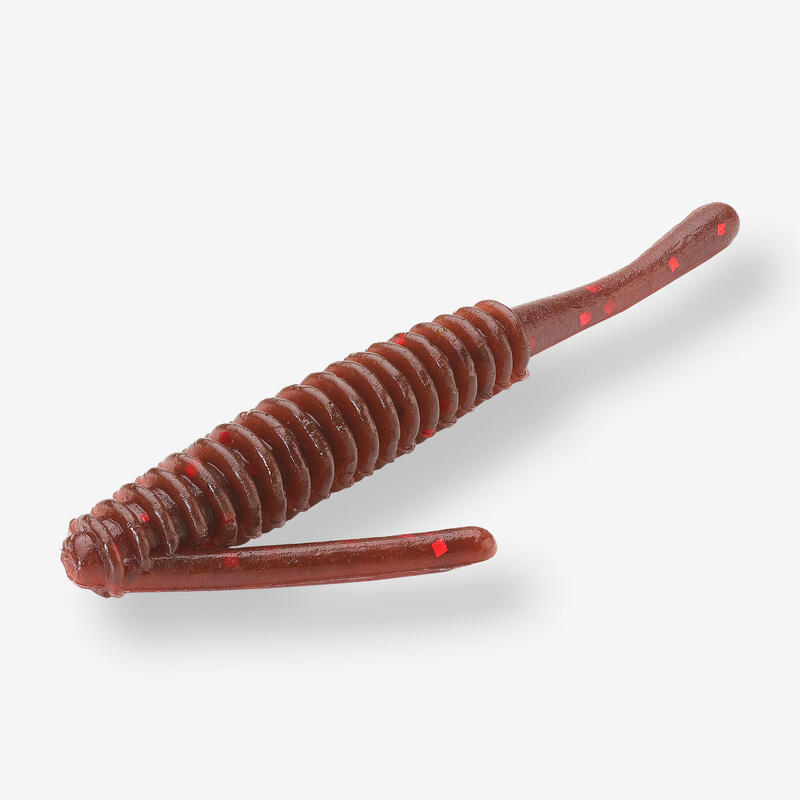 Leurre souple Kick Ringer 3" 7.5cm Black & Red - par 15