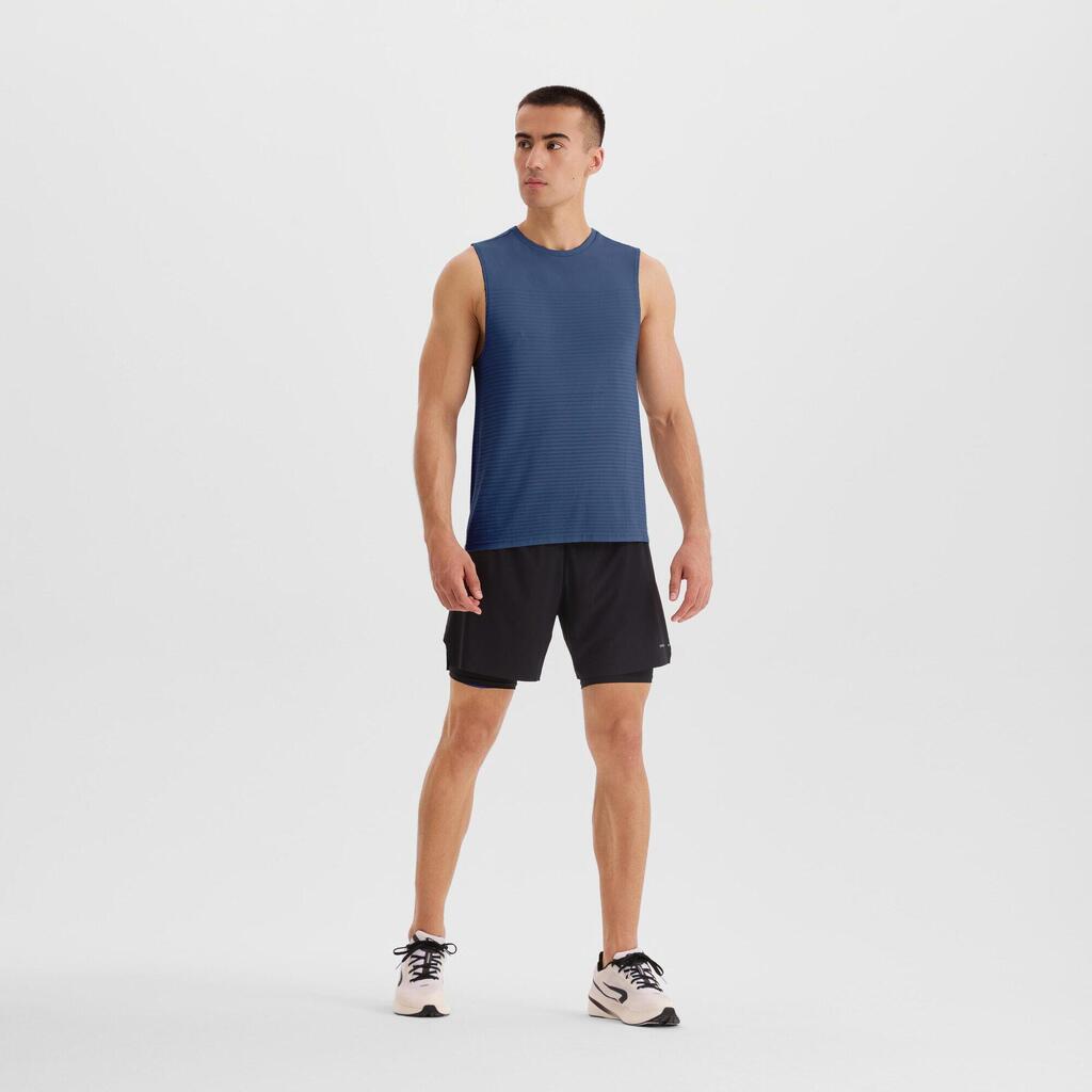 DEBARDEUR DE RUNNING 500 CONFORT SANS COUTURES LATERALES BLEU ARDOISE