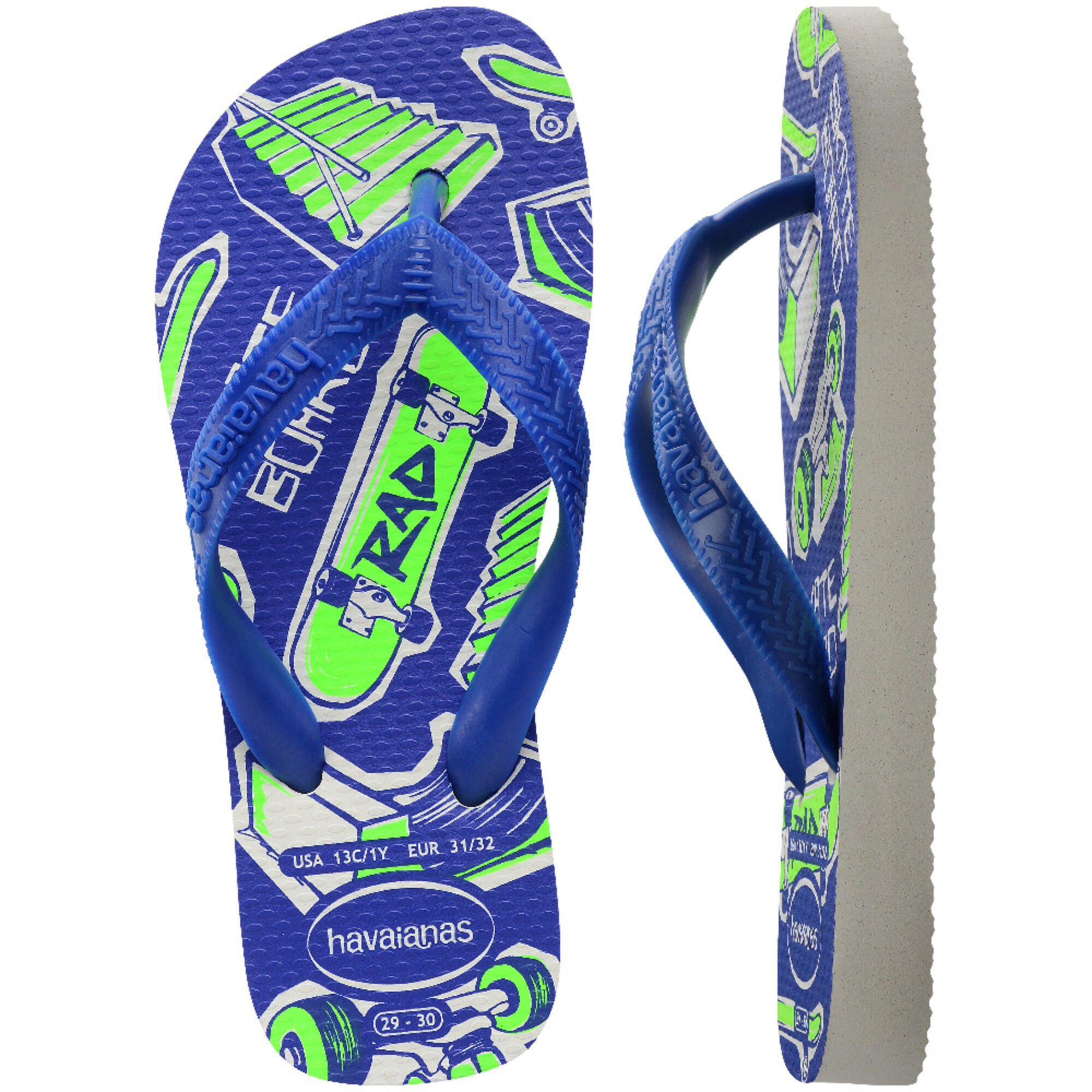 Infradito bambino HAVAIANAS ATHLETIC blu verde 4/6