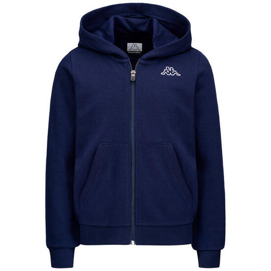 Felpa con cappuccio e zip blu KAPPA