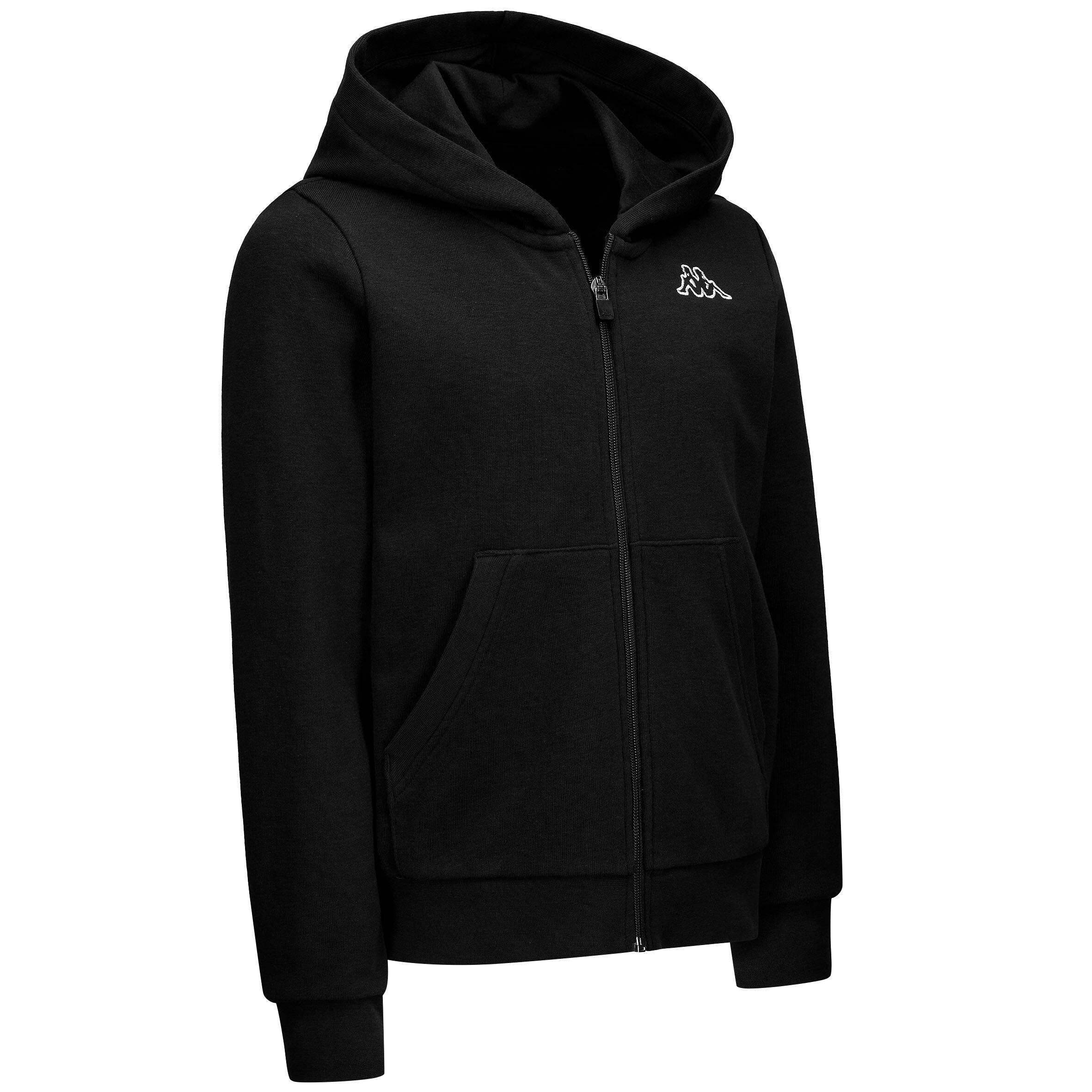 Felpa con cappuccio e zip nera KAPPA 3/6