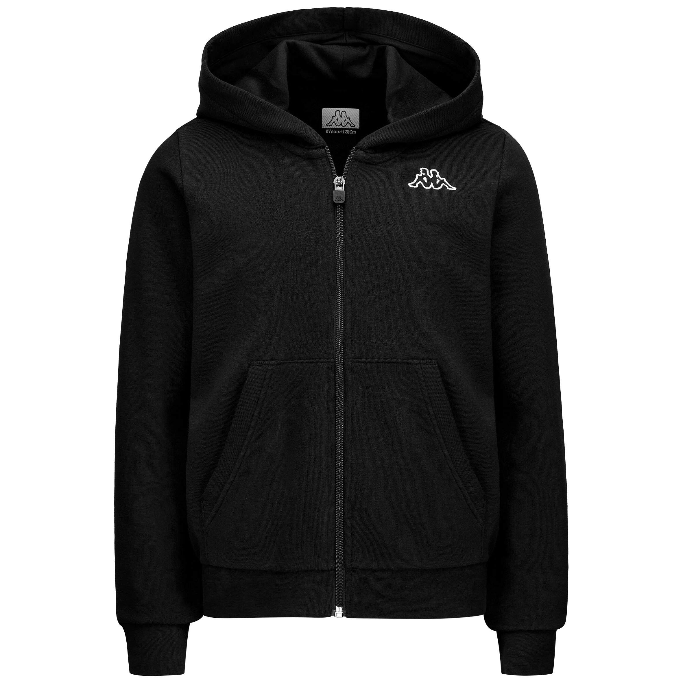 KAPPA Felpa con cappuccio e zip leggera KAPPA nera