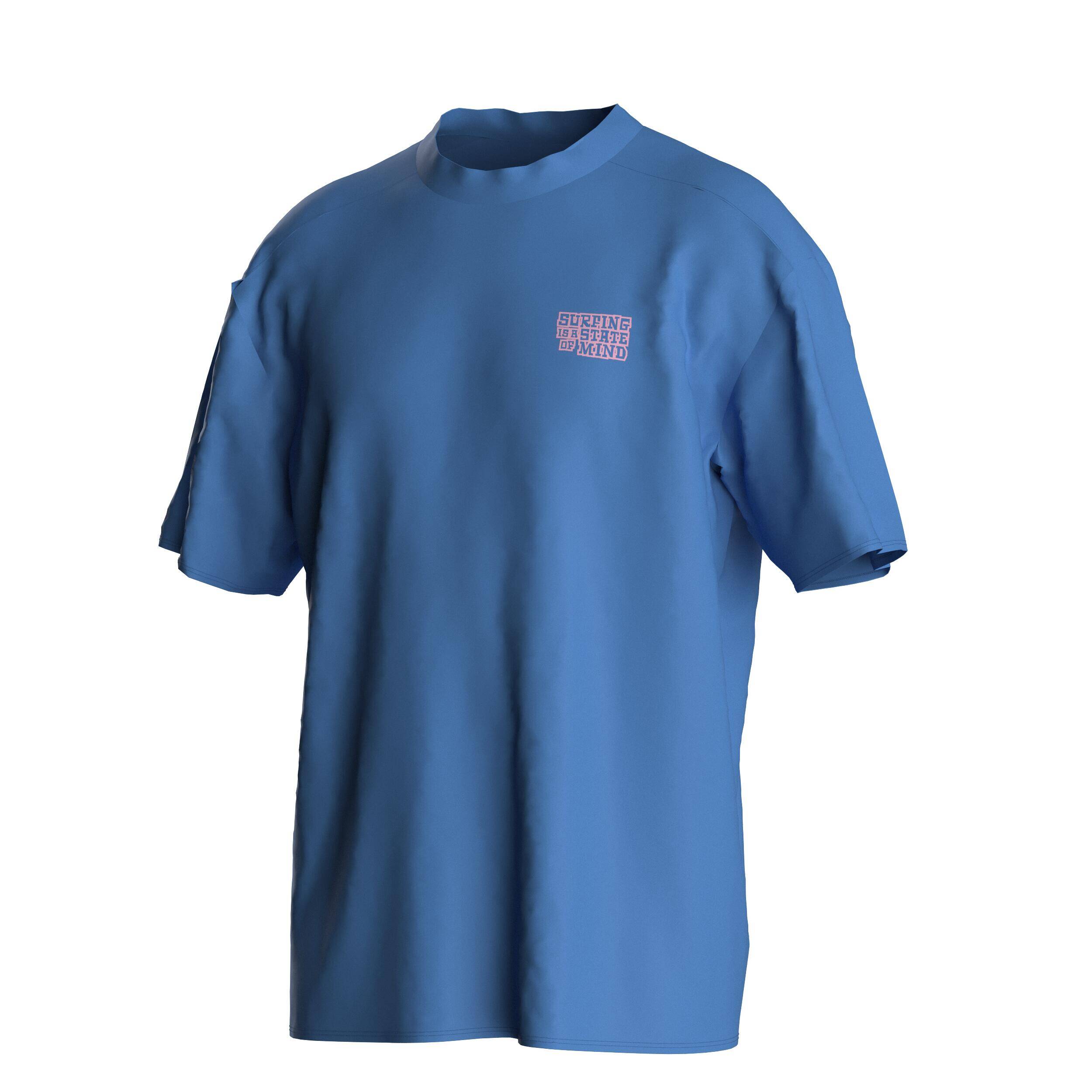 Men’s short sleeve anti-UV surf t-shirt loose fit, blue -  1