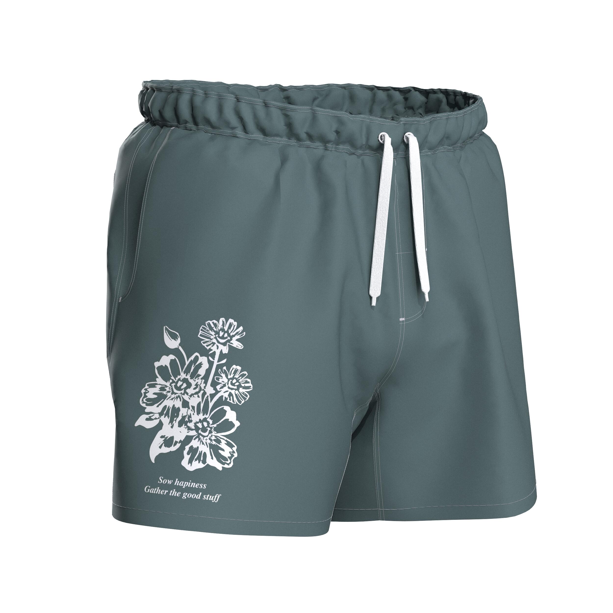 Boardshort surf short de bain court 15" homme, 100 Rad vert 17/19