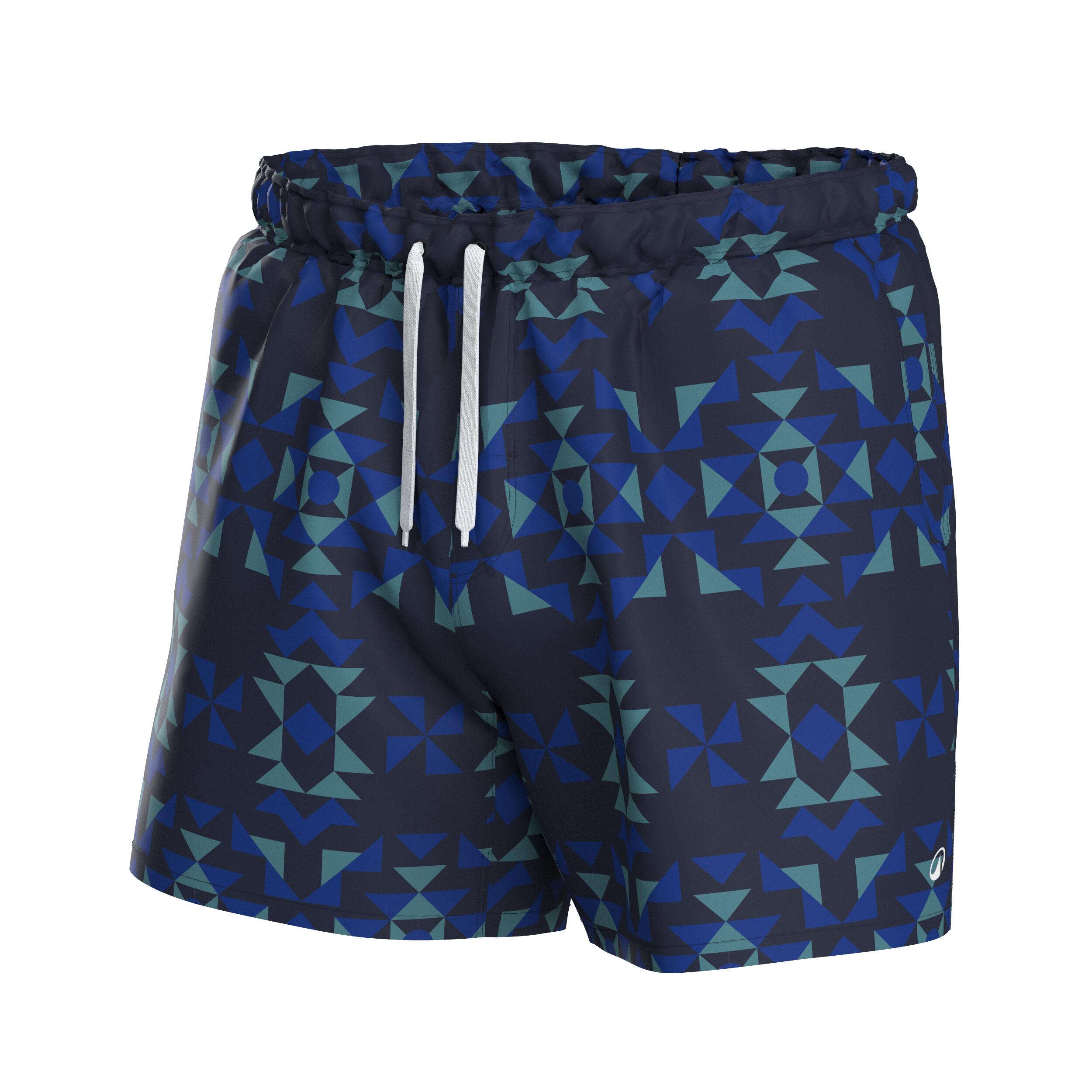 Boardshort surf short de bain court 15" homme, 100 Geotix bleu 7/9