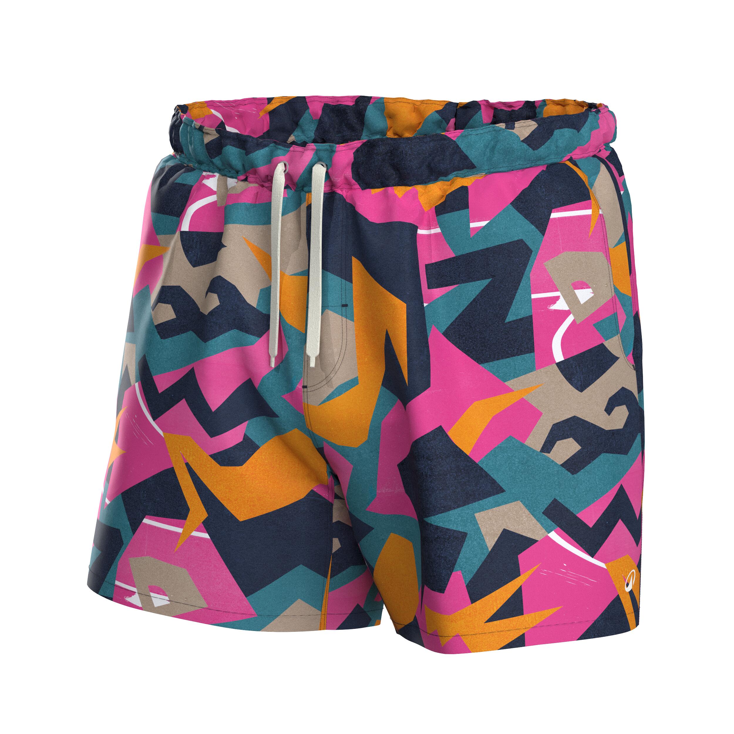 Boardshort surf short de bain court 15" homme, 100 Retrovo orange 8/9