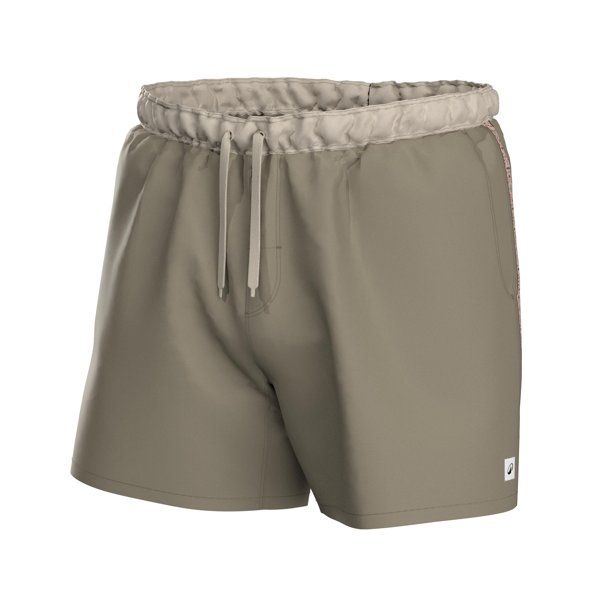 Boardshort surf short de bain court 15" homme, 100 Géo retro beige 9/10