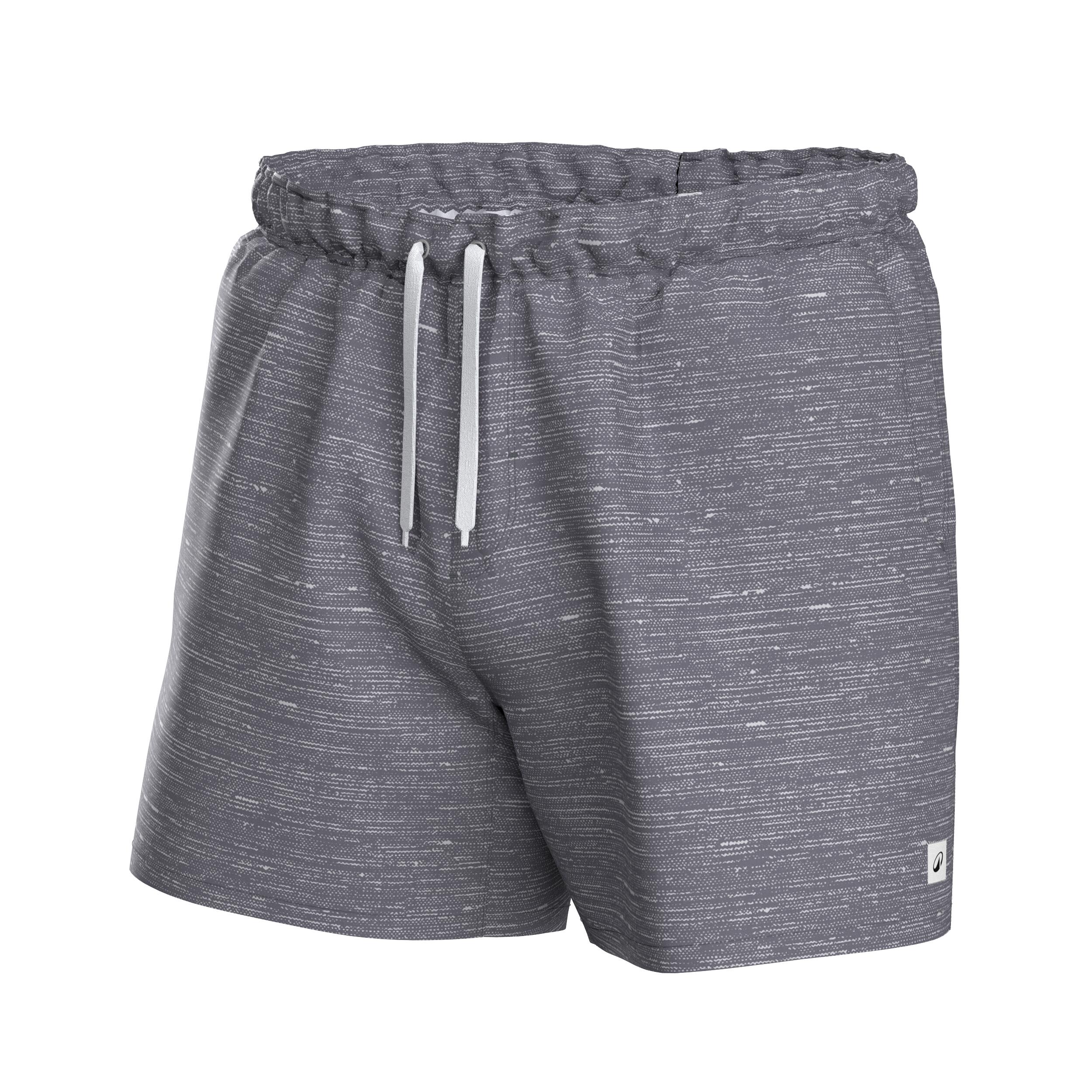 Boardshort surf short de bain court 15" homme, 100 gris chiné 8/10