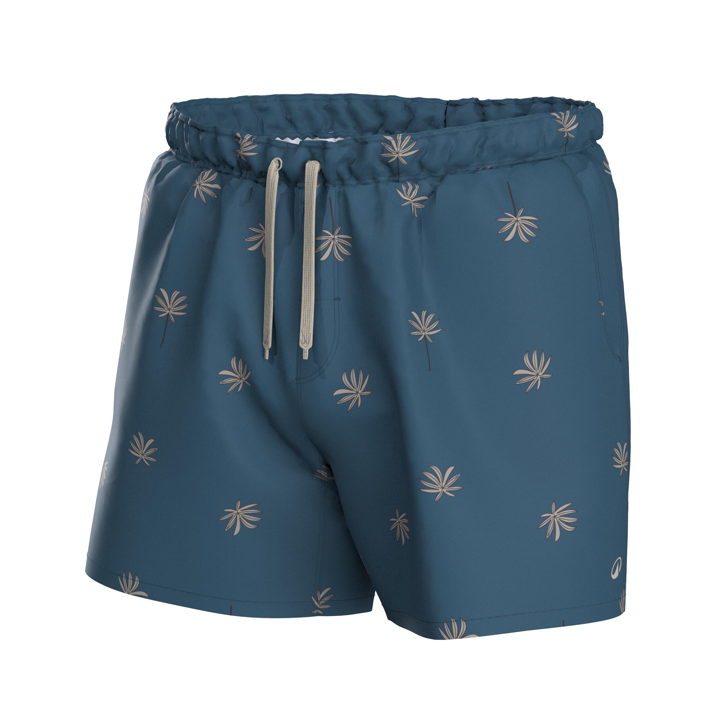 Boardshort surf short de bain court 15" homme, 100 Cycas bleu 8/10