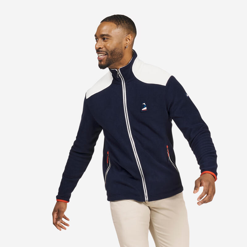 Veste polaire de voile chaude Homme - 100 bleu marine et blanc