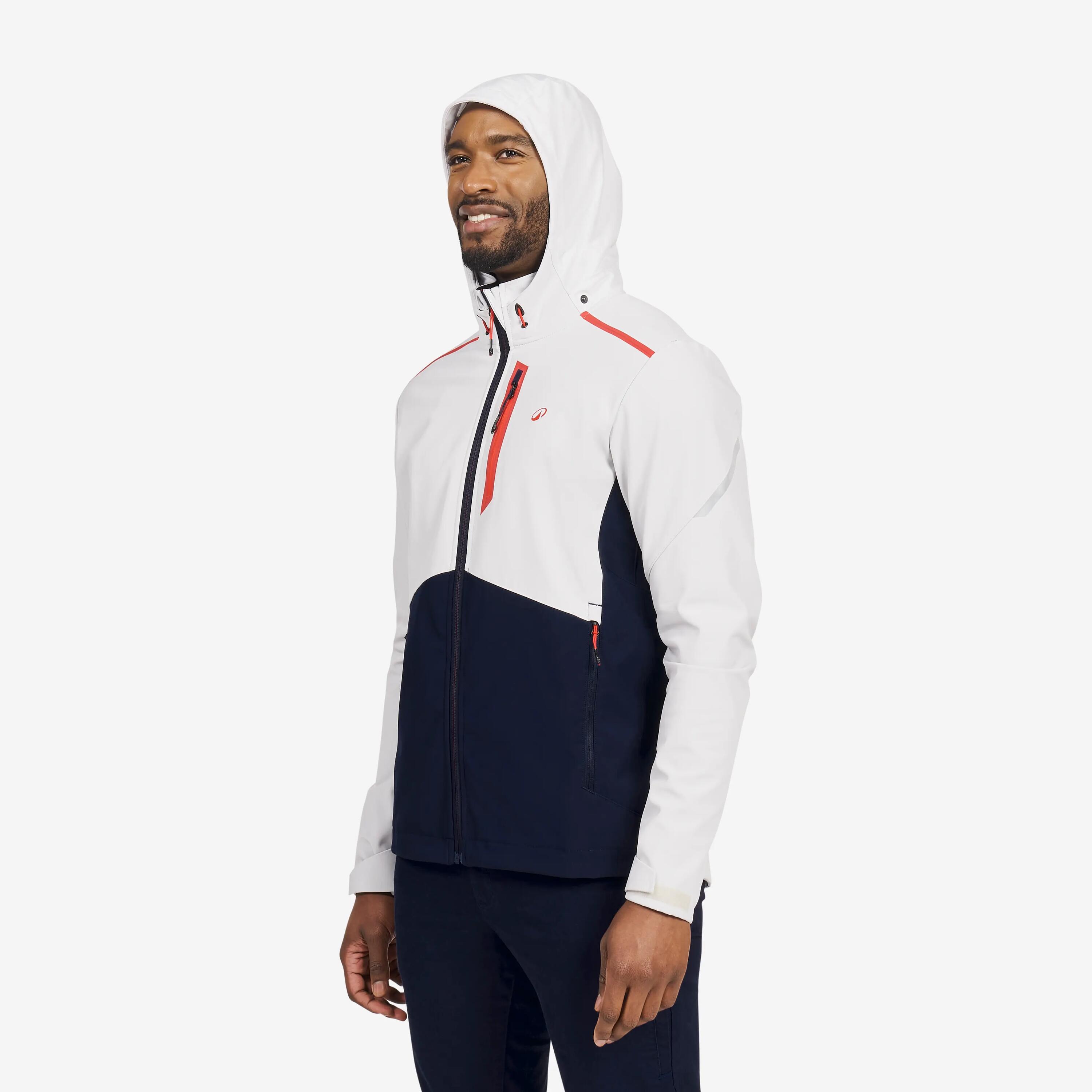 Giacca vela uomo SOFTSHELL 500 antivento grigio-nero 13/26