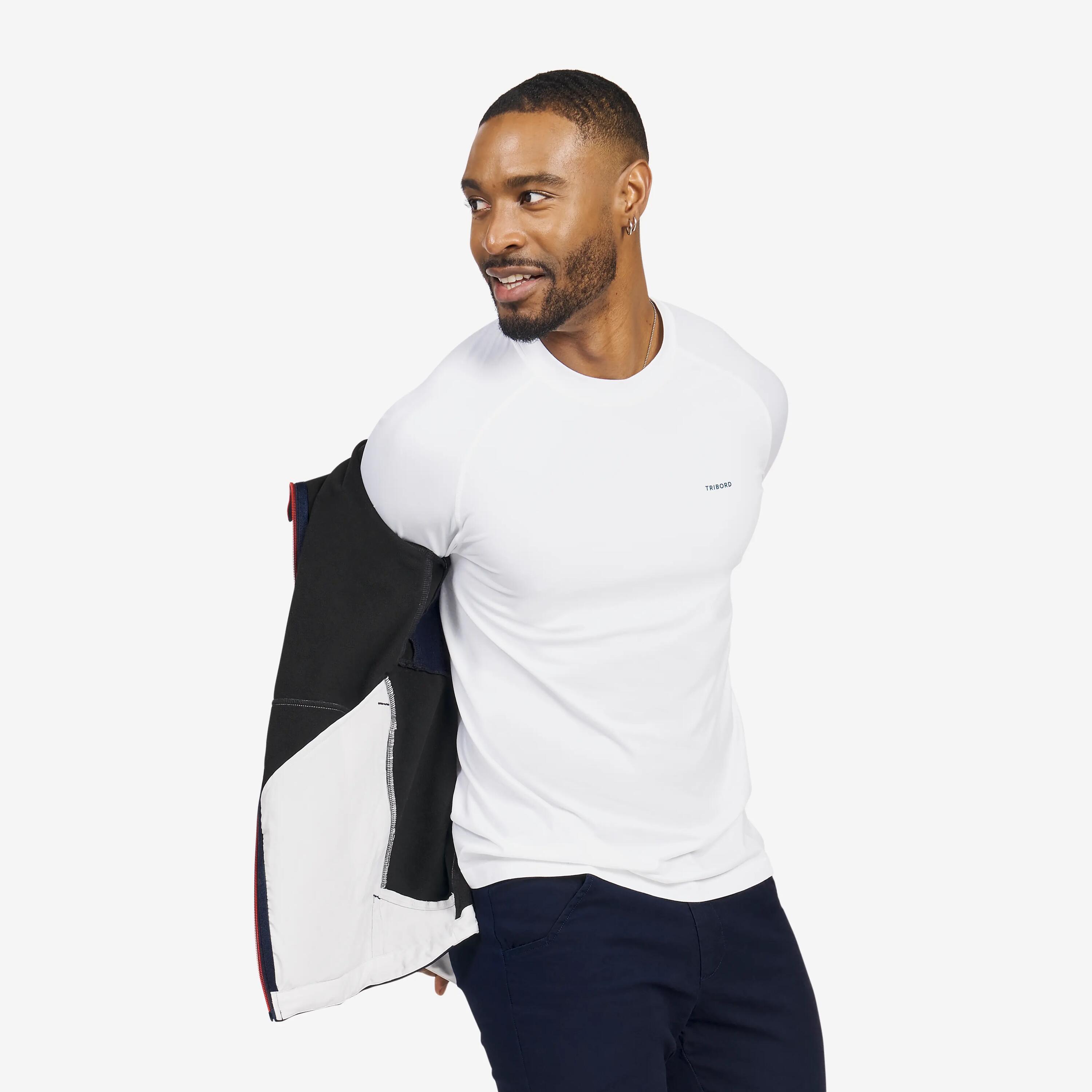 Giacca vela uomo SOFTSHELL 500 antivento grigio-nero 23/26