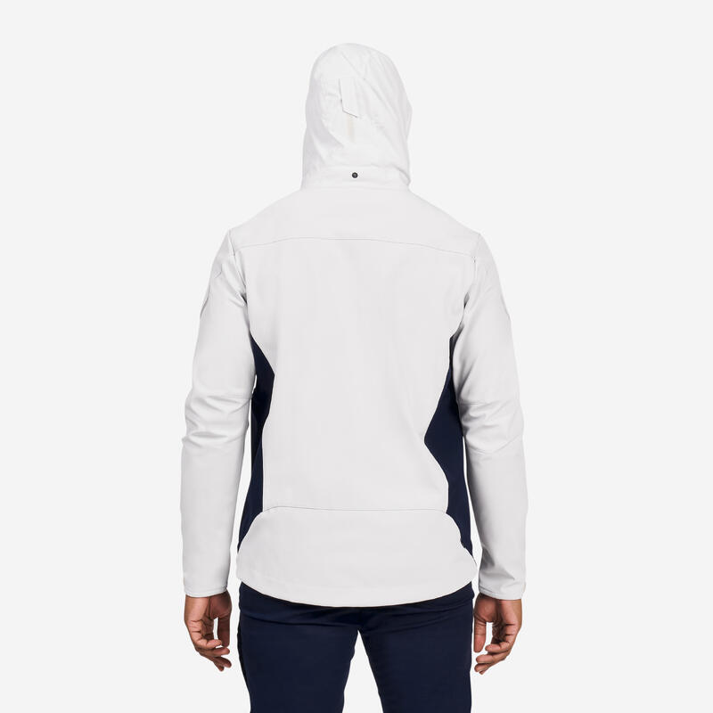 Erkek Rüzgar Kesen Yelkenli Montu - Açık Gri/Siyah - Softshell 500