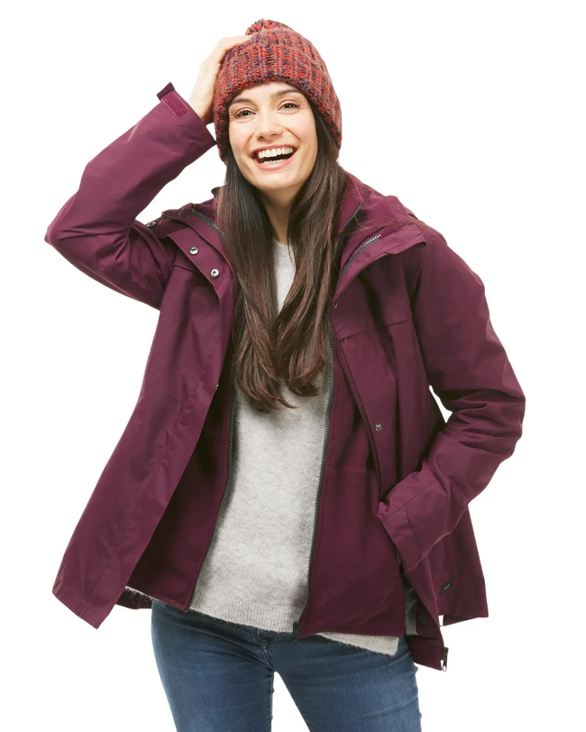 TRAVEL 100 3in1 JACKET W BURGUNDY