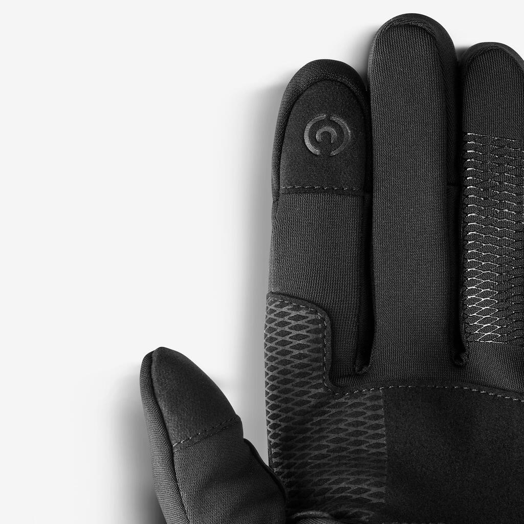 Gants tactiles et stretch de trekking montagne - MT500 noir - adulte
