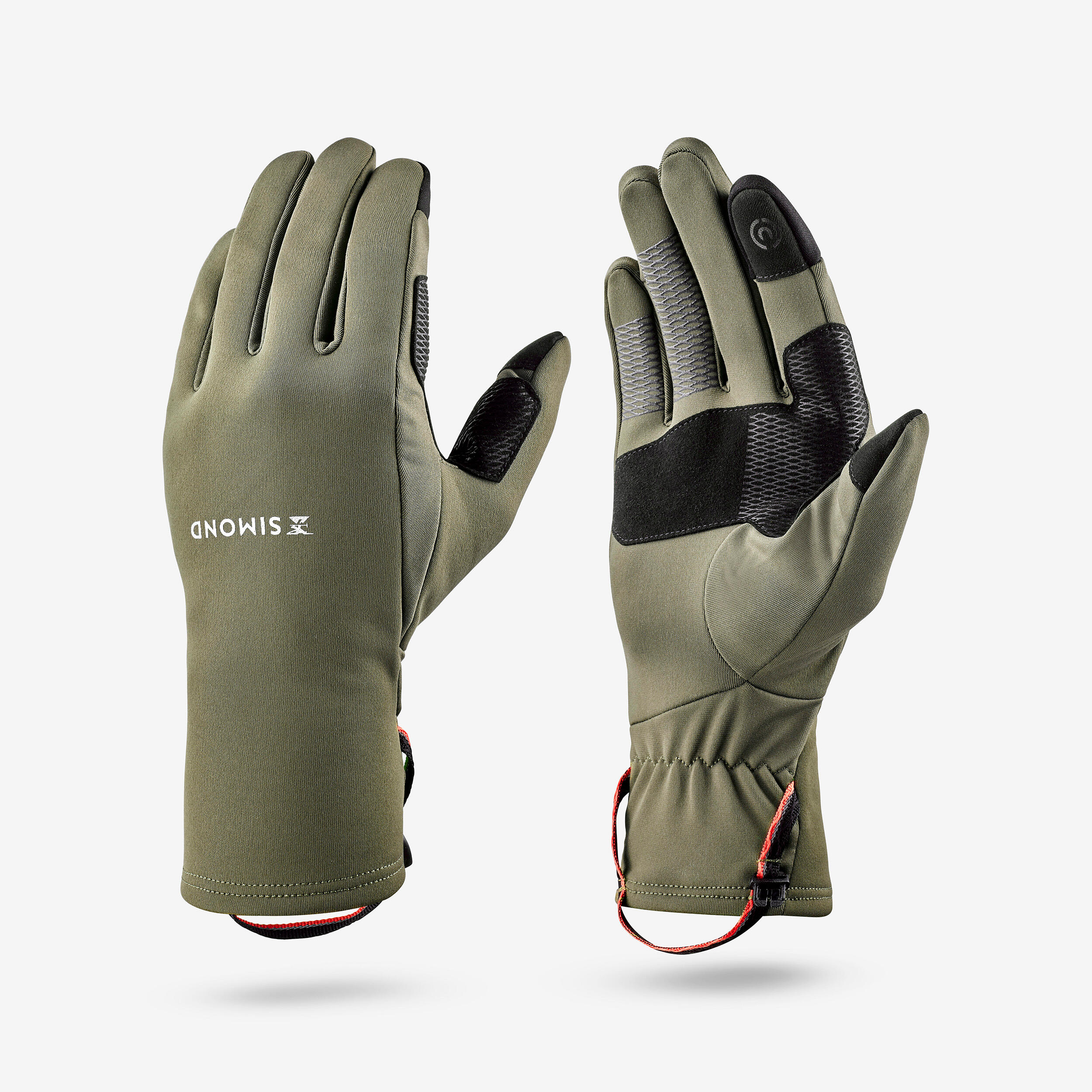 SIMOND Handschuhe Damen/Herren Stretch touchscreenfähig Trekking - MH500 khaki 