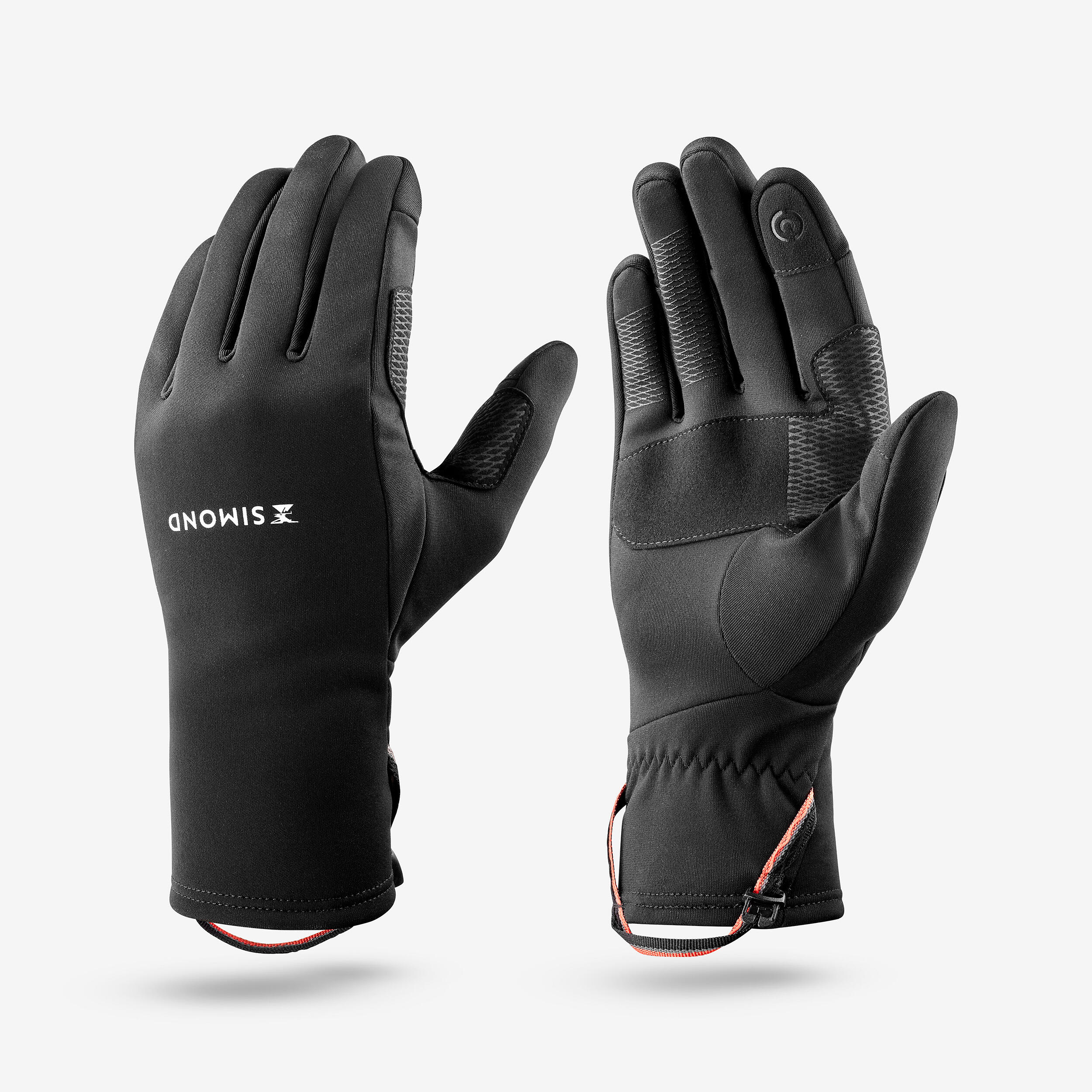 Mountain trekking tactile stretch gloves - MT500 - black