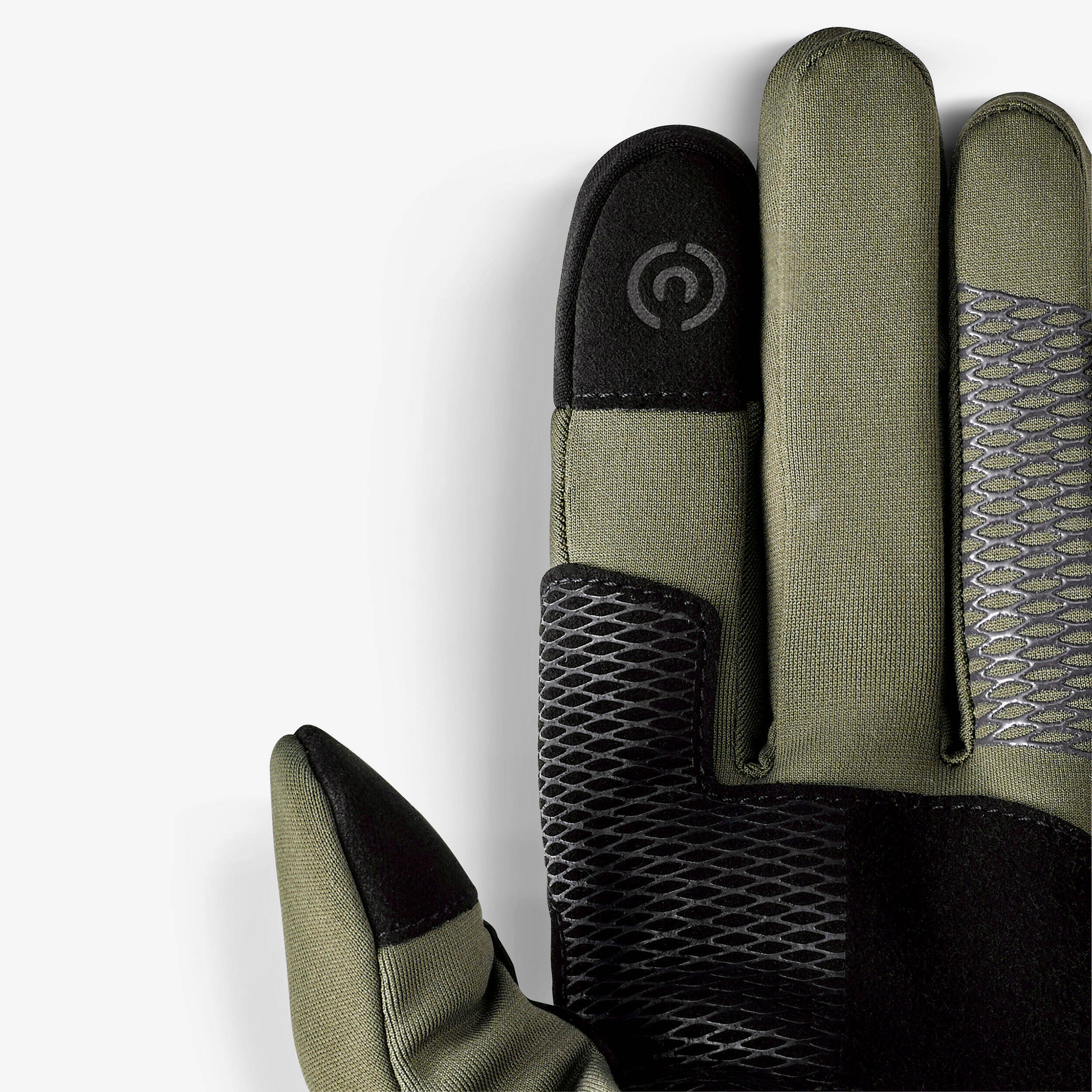 Adult Trekking Tactile Stretch Winter Gloves - MT500 Khaki -  2