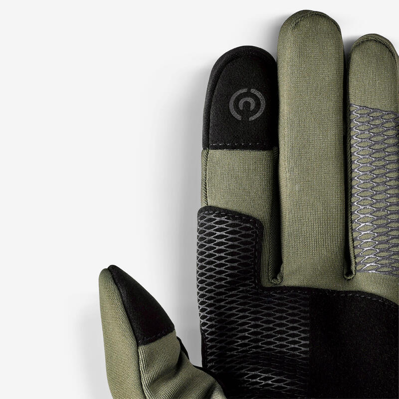 Gants tactiles et stretch de trekking montagne - MT500 kaki - adulte