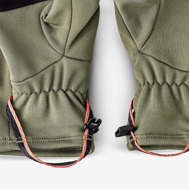 Gants tactiles et stretch de trekking montagne - MT500 kaki - adulte