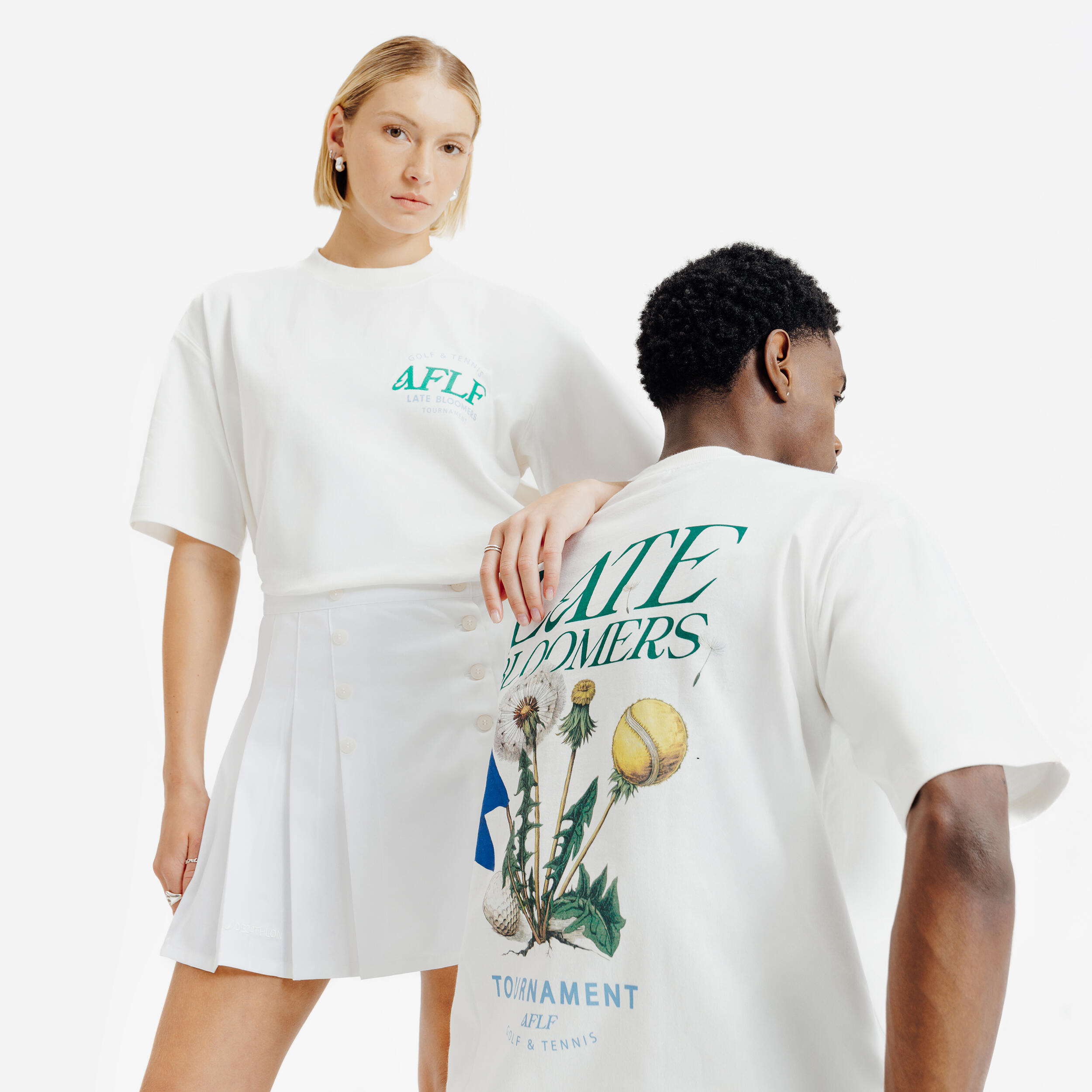 DECATHLON Camiseta con estampado Late Bloomers, Blanco