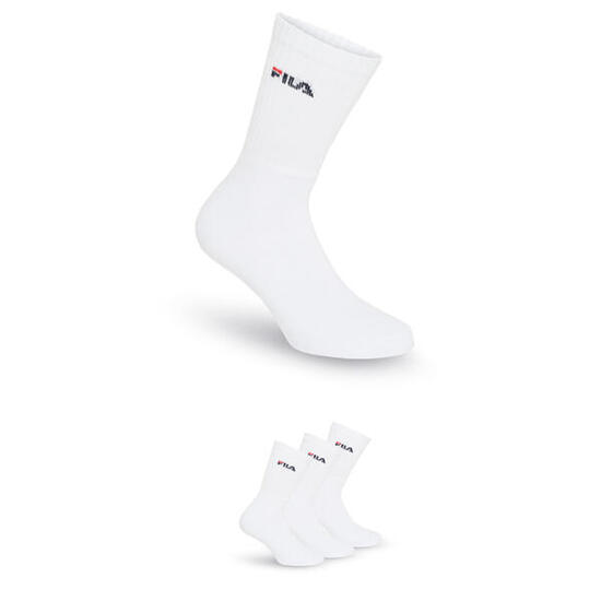 Chaussettes hautes FILA blanches lot de 3 paires