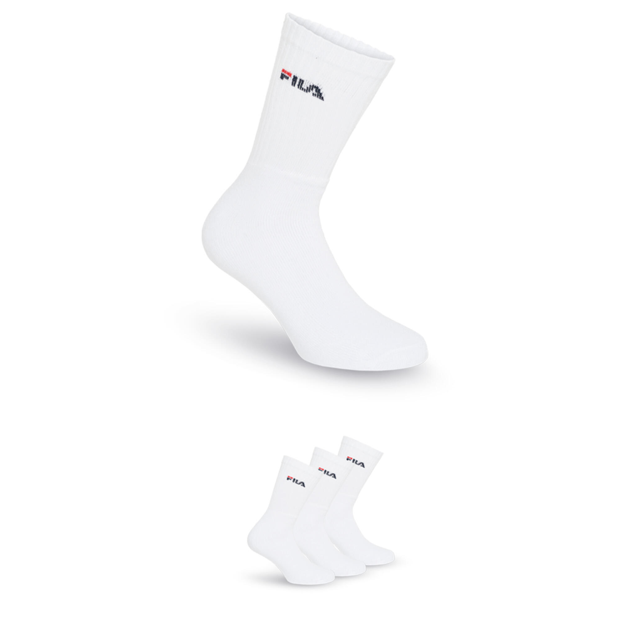 Chaussettes hautes FILA blanches lot de 3 paires FILA